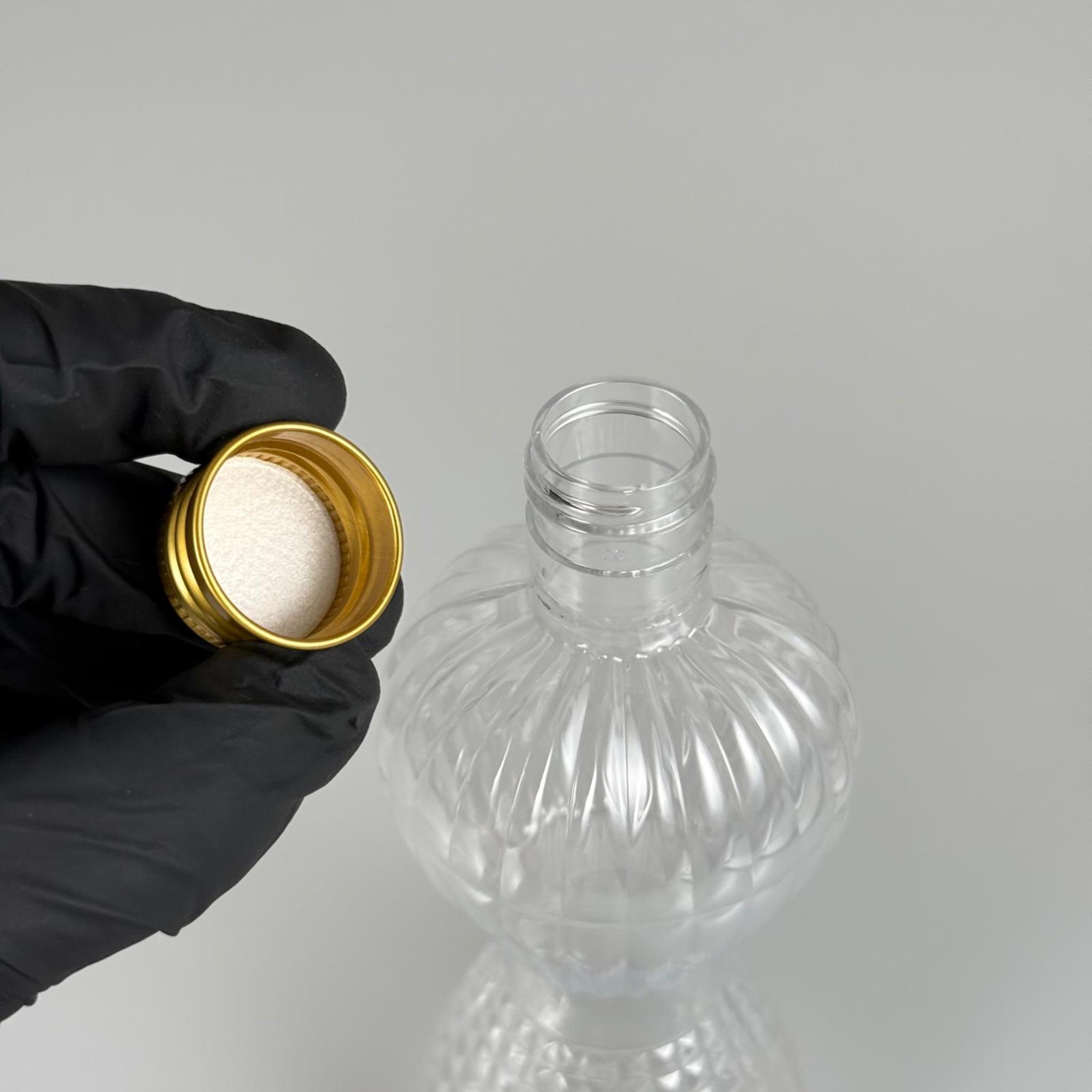 300 CC PIRLANTA ŞİŞE (CAMPET) 24 AĞIZ + KÖPÜK CONTALI GOLD METAL ALÜMİNYUM KAPAK - 300 ML CAMPET PIRLANTA ŞİŞE