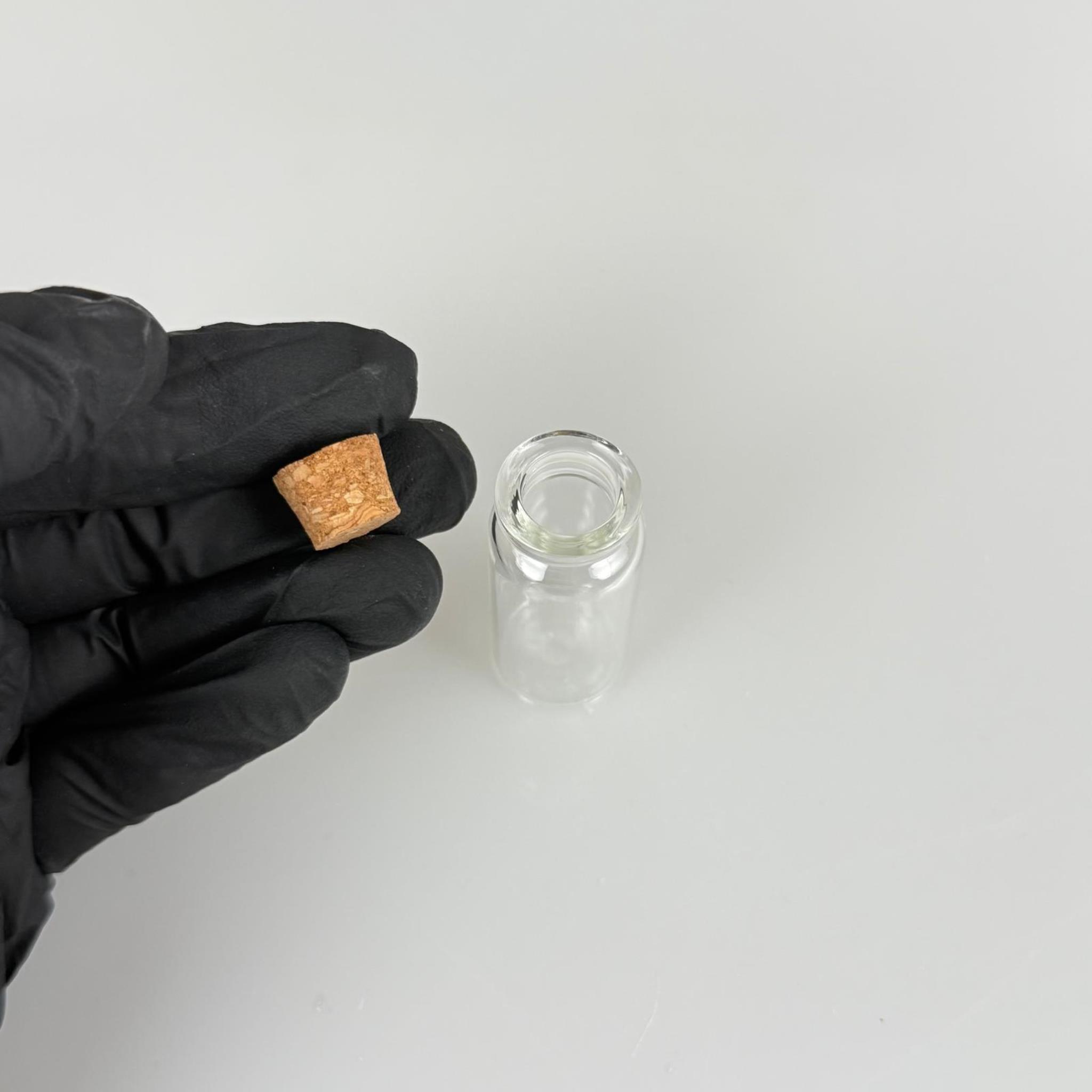 MANTAR TIPALI CAM ŞİŞE - 12 CC - BOROSİLİKAN İNCE CAM ANAHTARLIK , DÜĞÜN , NİŞAN VS İÇİN MANTAR TIPALI ŞİŞELER