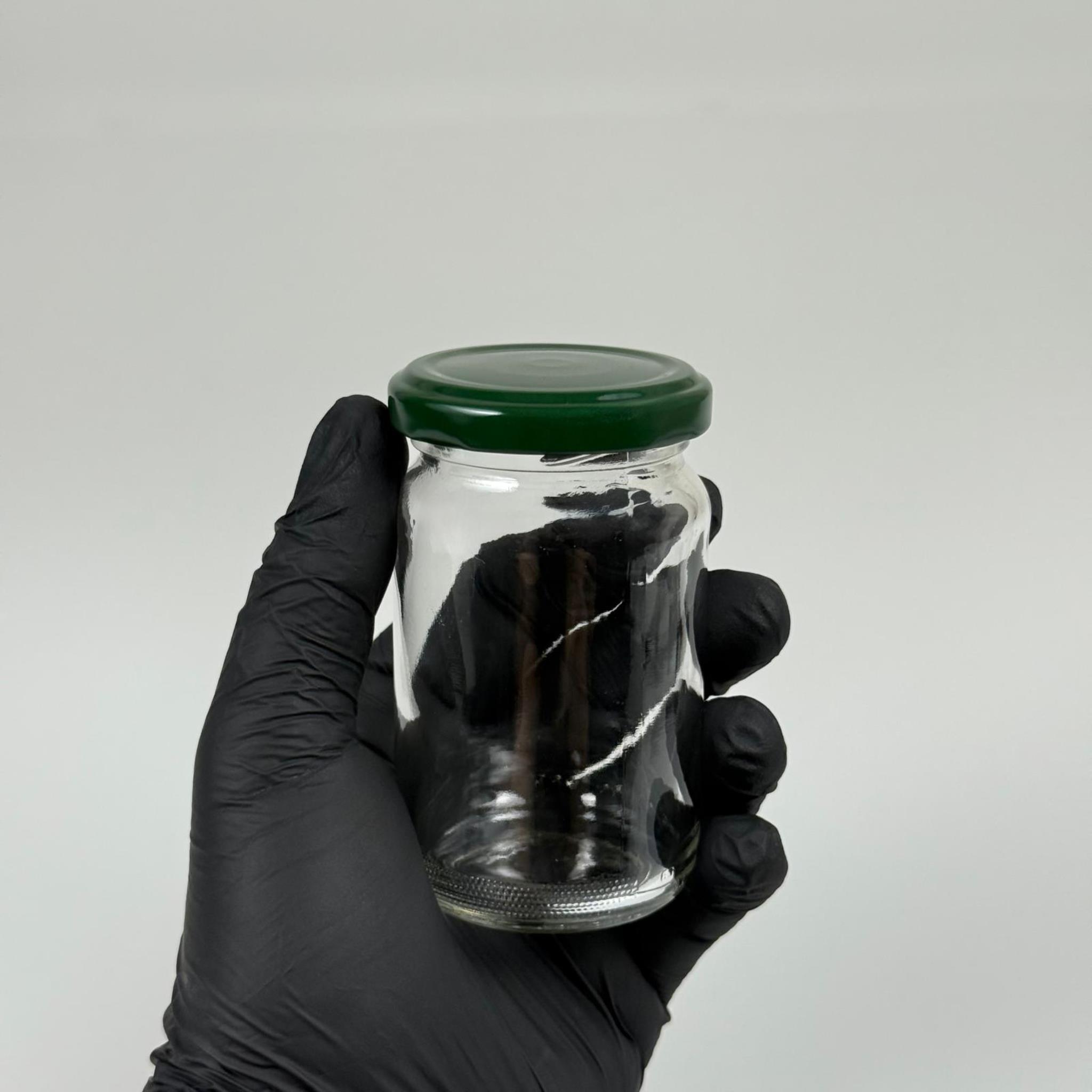 100 CC CAM KAVANOZ - YEŞİL METAL KAPAKLI - 100 ML CAM KAPAKLI KAVANOZLARI
