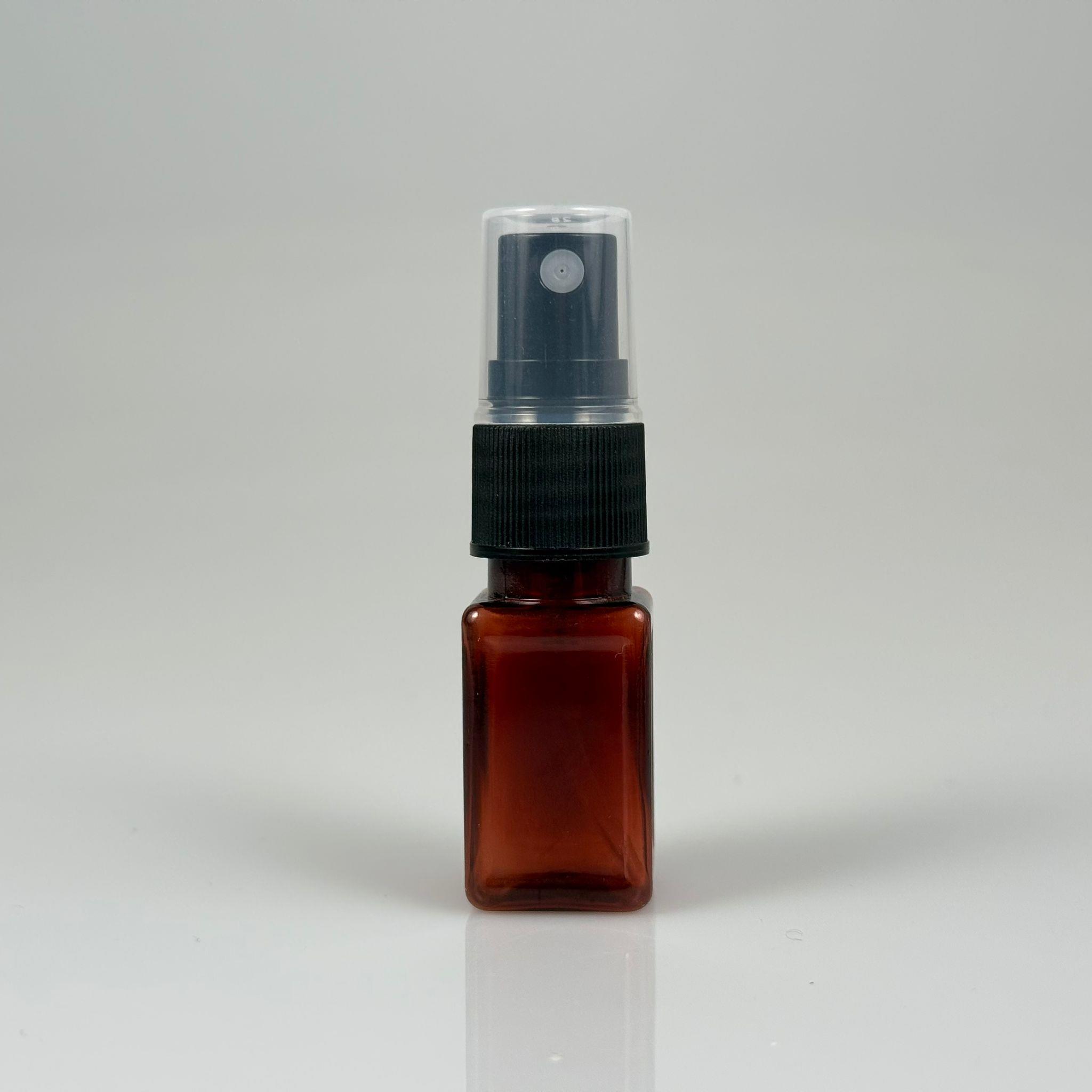 10 CC AMBER KARE PET ŞİŞE - SİYAH SPREYLİ TESTER 10 ML PLASTİK ŞİŞE