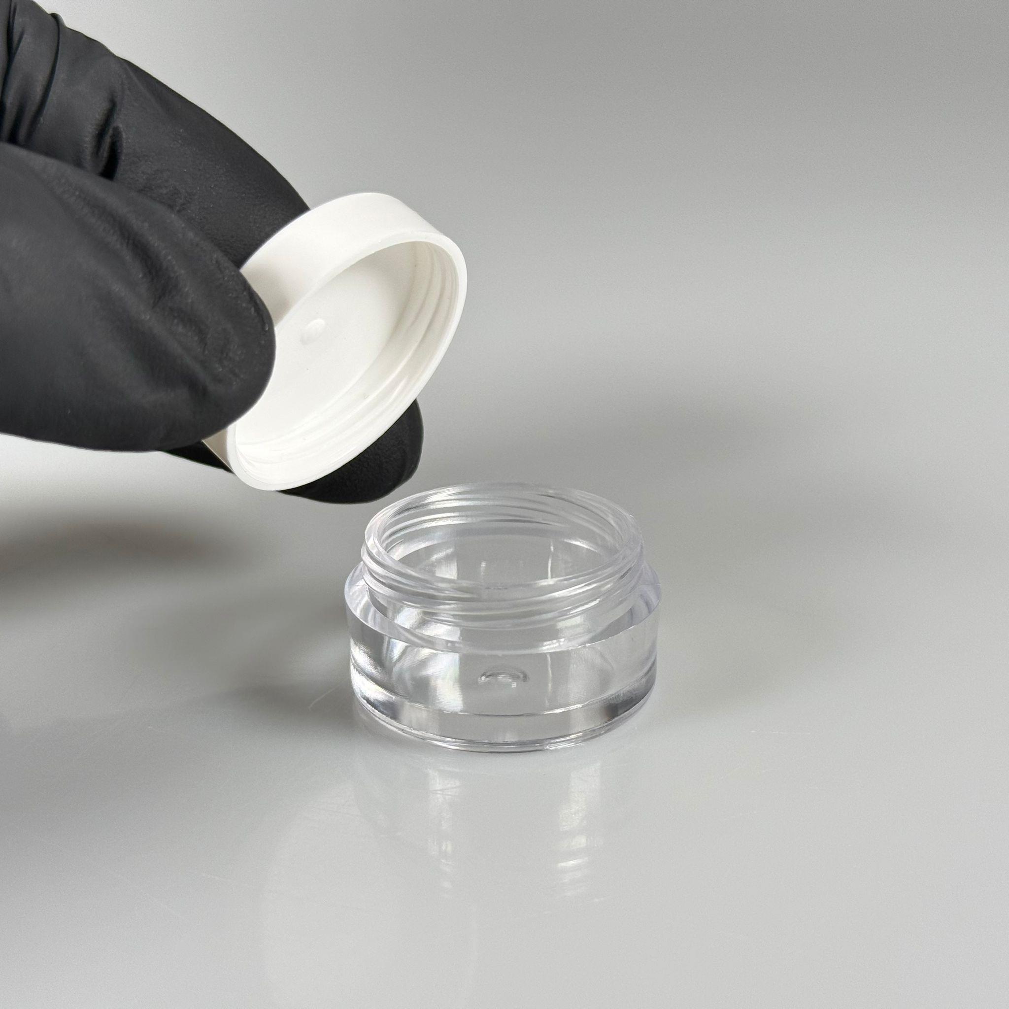 5 CC AKRİLİK KRİSTAL KAVANOZ - BEYAZ KAPAKLI  - 5 ML KREM KAVANOZ KALIN ŞEFFAF PLASTİK MİKA AKRİLİK
