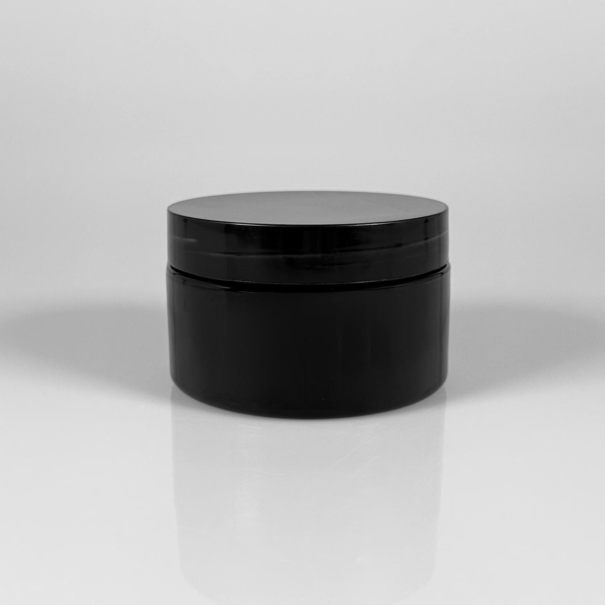 250 CC SİYAH PET KAVANOZ SERT (30 GR) - SİYAH KAPAKLI - 250 ML PLASTİK PET KAVANOZ - KOZMETİK KAVANOZ