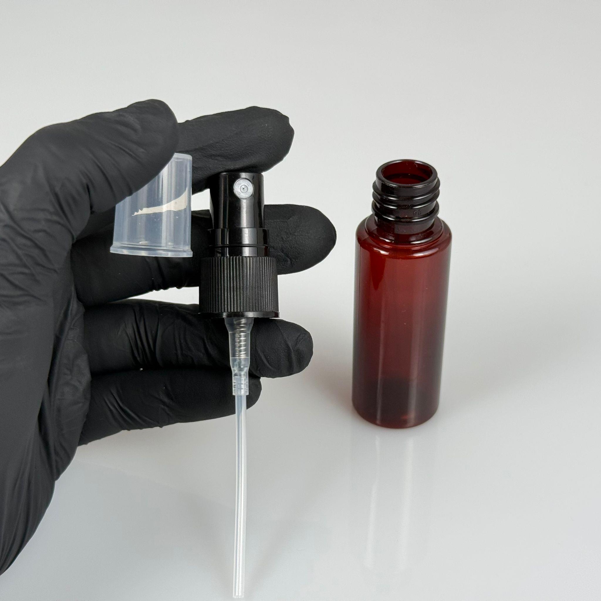 25 CC AMBER PET ŞİŞE - SİYAH SPREYLİ TESTER 25 ML PLASTİK ŞİŞE