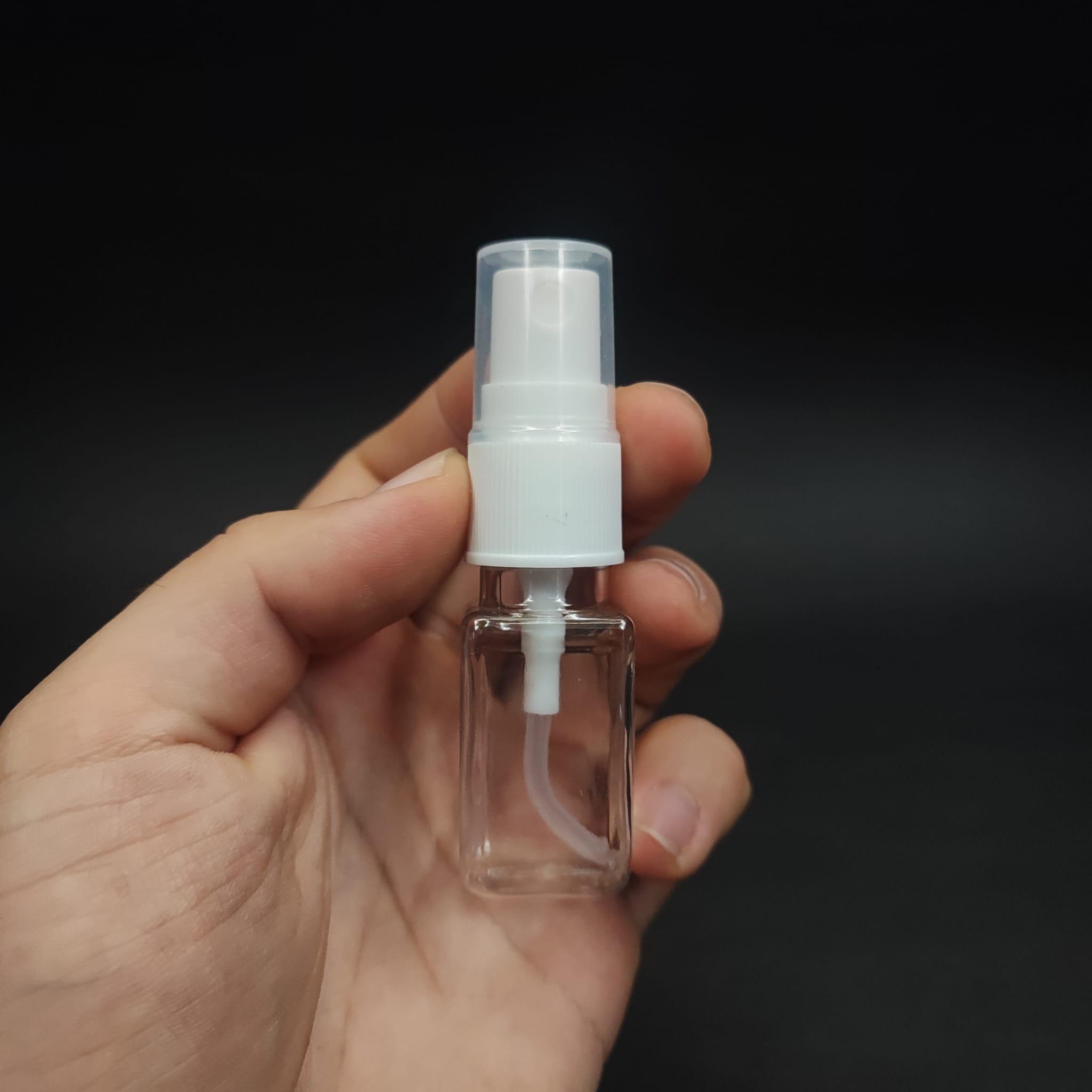 10 CC ŞEFFAF KARE PET ŞİŞE - BEYAZ SPREYLİ TESTER 10 ML PLASTİK ŞİŞE