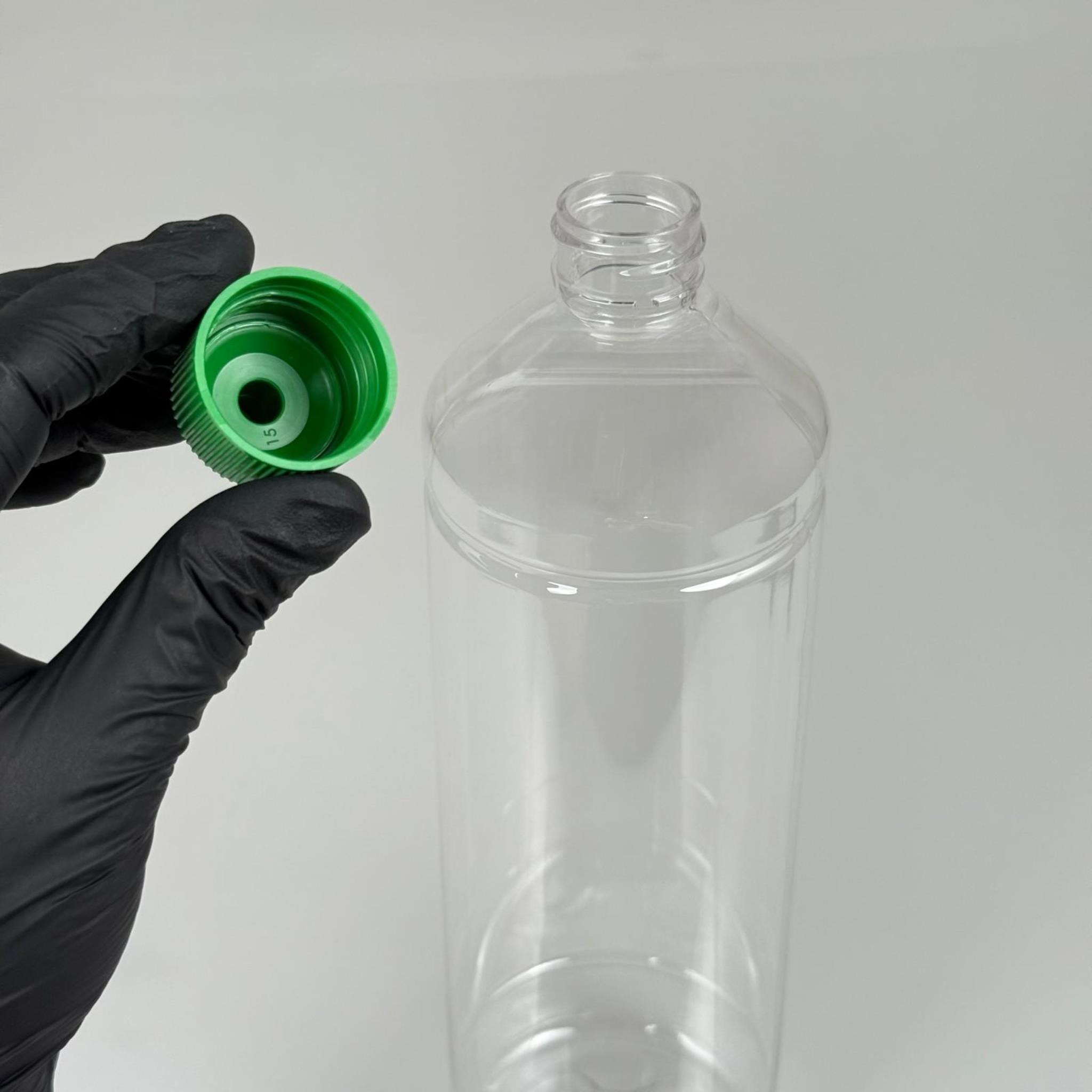 ZEYTİNYAĞI, SOS, ACI SOS, SİRKE, SRIRACHA VB BOŞ ŞİŞELERİ - YEŞİL SİVRİ TWİST AKITICI KAPAK + 1000 ML SİLİNDİR ŞEFFAF PET PLASTİK ŞİŞE TAKIM
