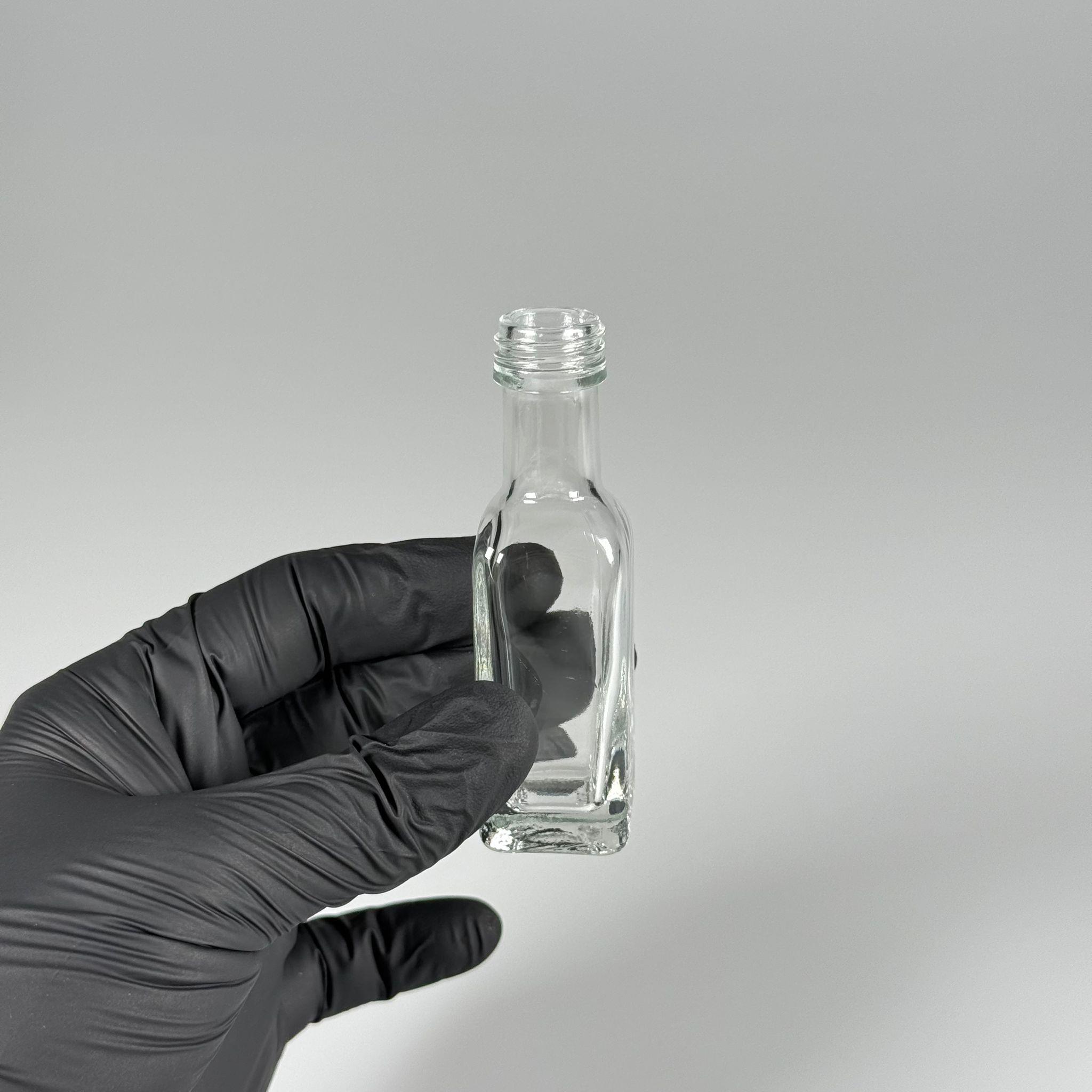 20 CC MARASKA KÖŞELİ CAM ŞİŞE KAPAKSIZ (18 AĞIZ) - 20 ml kare cam şişe