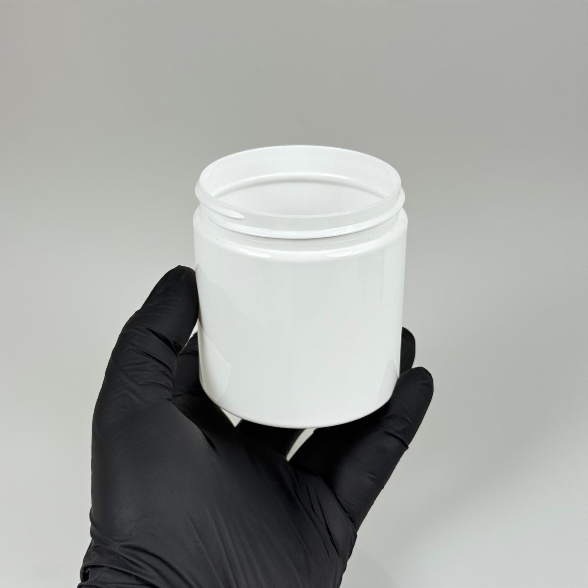 250 CC SERT PLASTİK BEYAZ KREM KAVANOZU KAPAKSIZ (70 AĞIZ) - 250 ML PLASTİK KAVANOZ