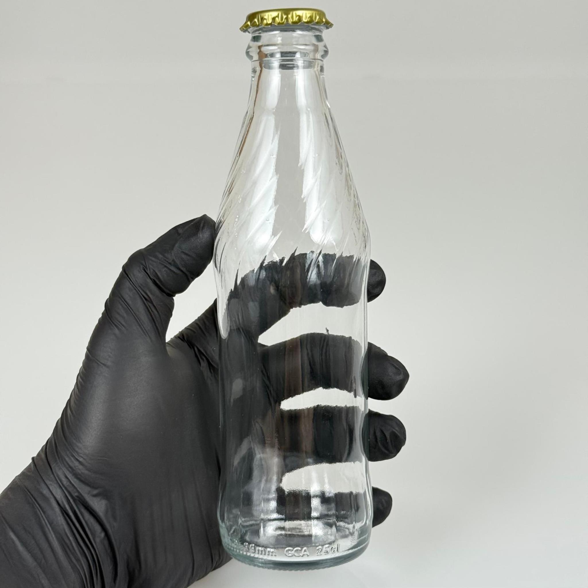 250 CC ŞEFFAF CAM GAZOZ ŞİŞESİ - GOLD KAPAKLI - 250 ML SODA ŞİŞESİ - ŞİŞE VE KAPAK AYRI GELİR