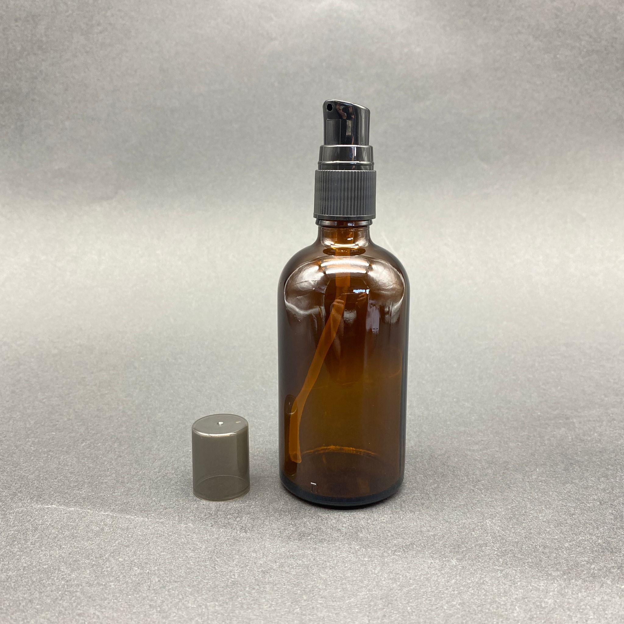 100 CC AMBER CAM ŞİŞE SİYAH LOSYON POMPALI TAKIM - 100 ML LOSYON ŞİŞESİ