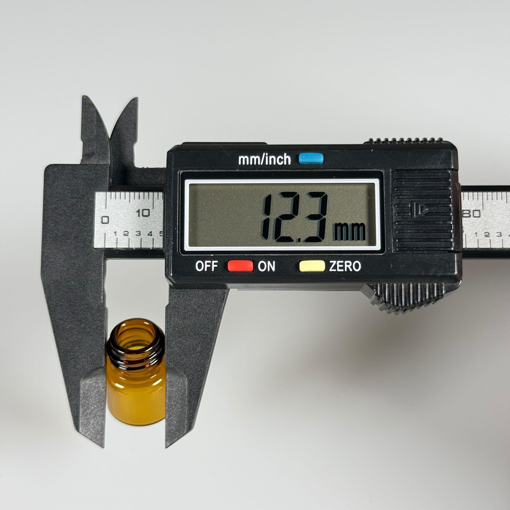 1 CC AMBER CAM ŞİŞE - 14 MM VİDALI AĞIZ - KAPAKSIZ 1 ML CAM ŞİŞE