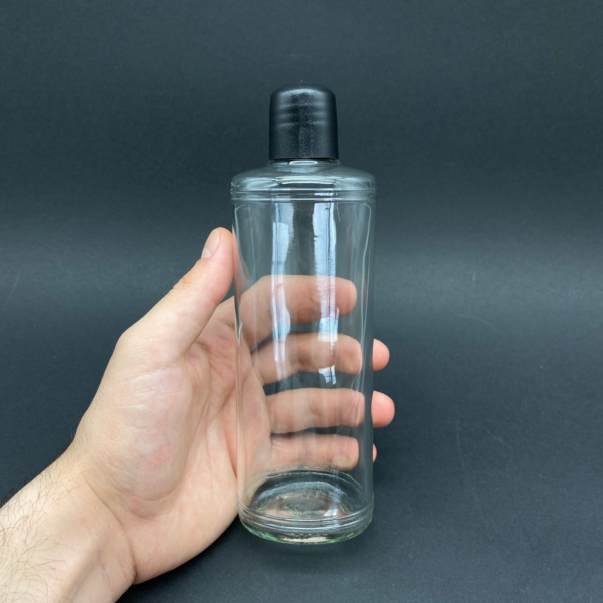 250 CC CAM OVAL KOLONYA ŞİŞESİ PLASTİK TIPALI - KAPAKLI - 250 ML CAM KOLONYA ŞİŞESİ - REBUL MODEL