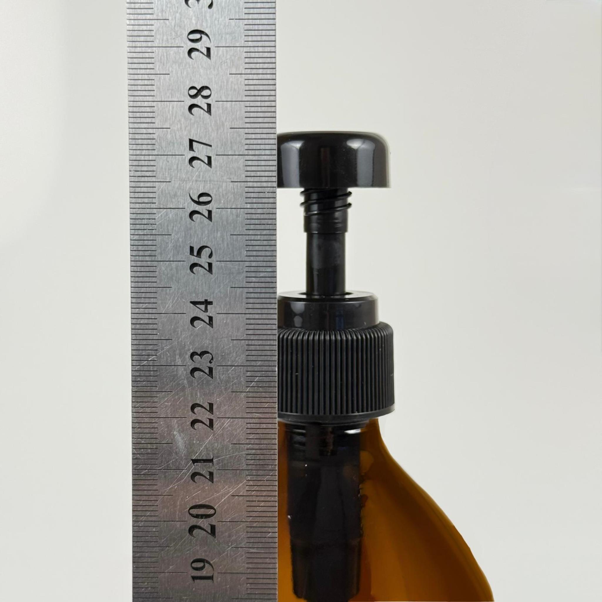 1000 CC AMBER CAM ŞİŞE - SİYAH DOZAJ POMPALI (HER BASMADA 4 CC SIVI ATAR)  - 1000 ML POMPALI ŞİŞE - ŞURUP, ŞAMPUAN, KREM GİBİ YOĞUN KIVAMLI SIVILARDA KULLANILIR