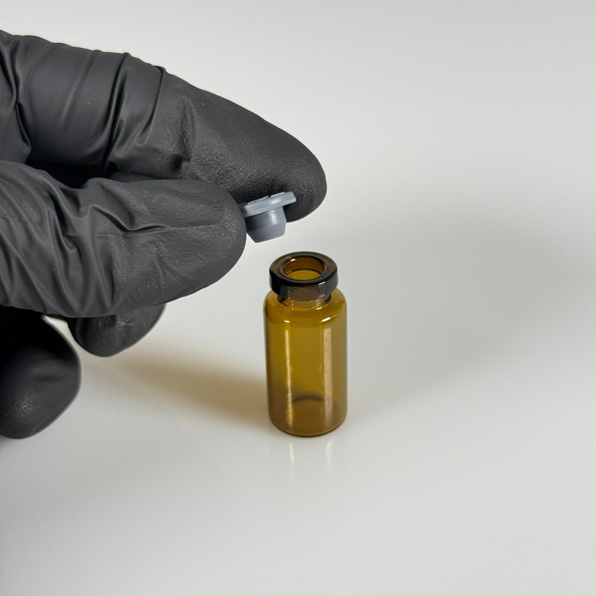 3 ML vial flakon şişe - 13 ağız 3 cc amber cam ilaç şişesi + kauçuk butil enjektör tıpası