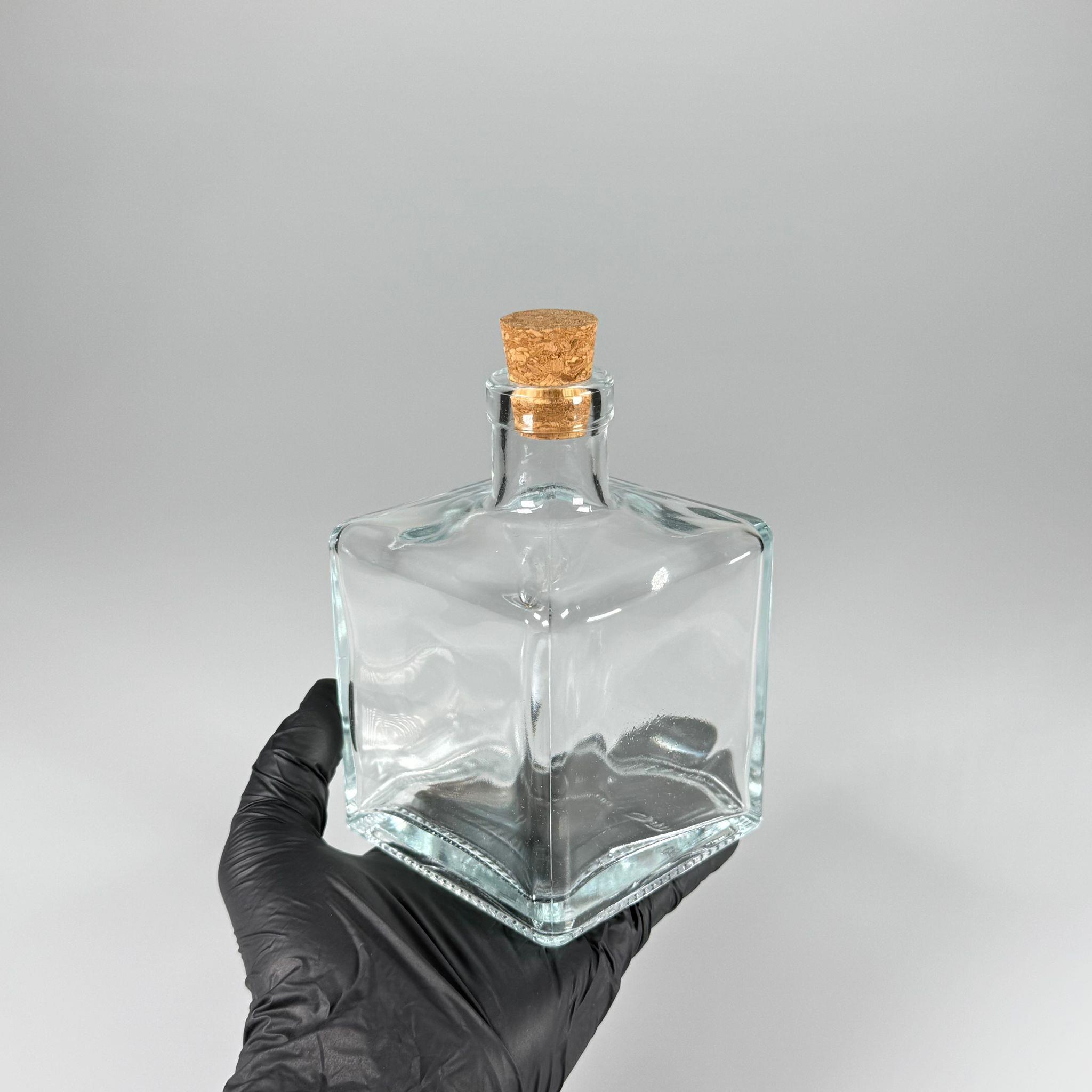 500 CC LÜX ŞİŞE - KARE - 500 ML BÜYÜK BOY DİFFUSER ŞİŞE MANTAR TIPALI