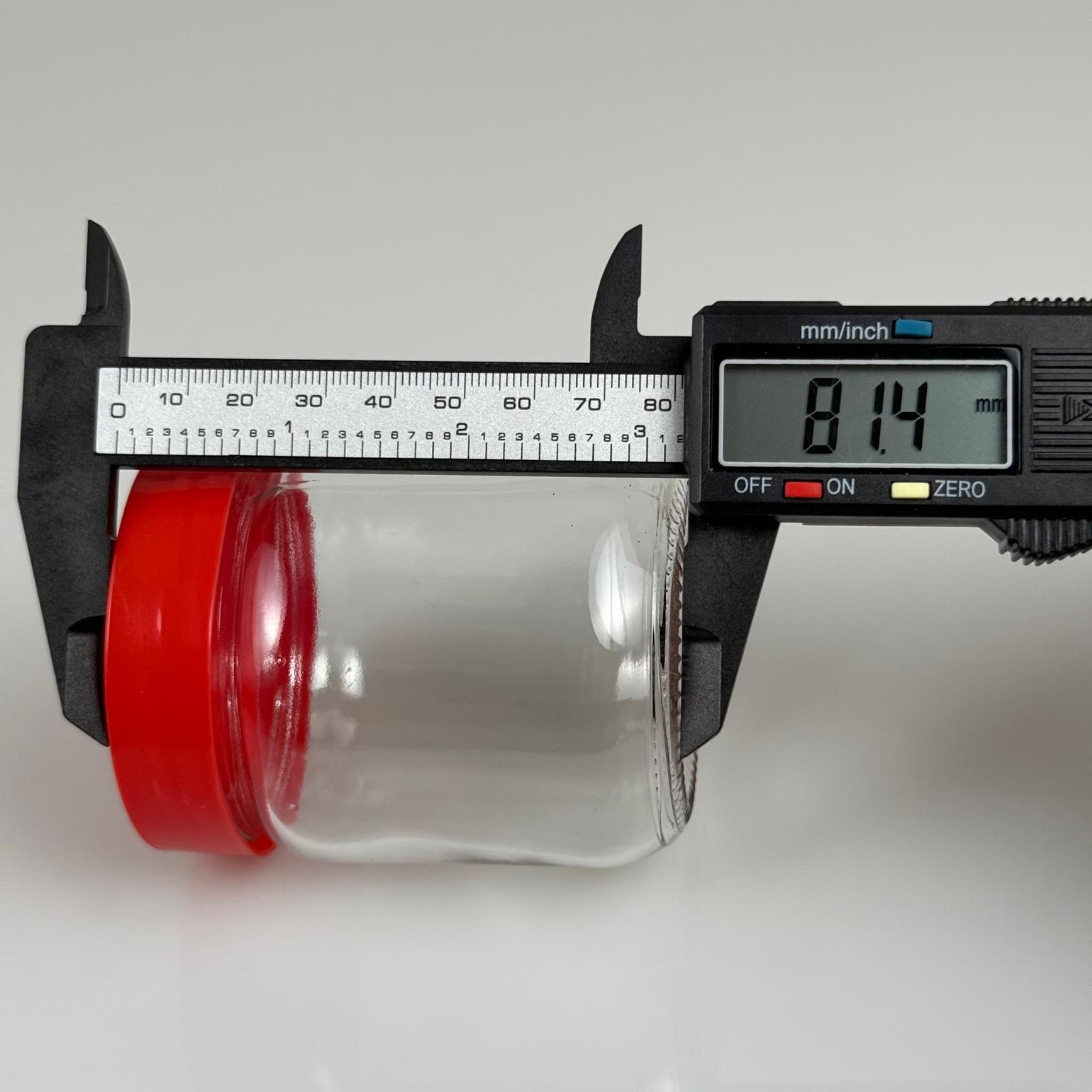 210 CC CAM KAVANOZ - KIRMIZI PLASTİK KAPAKLI - 210 ML CAM KAVANOZ