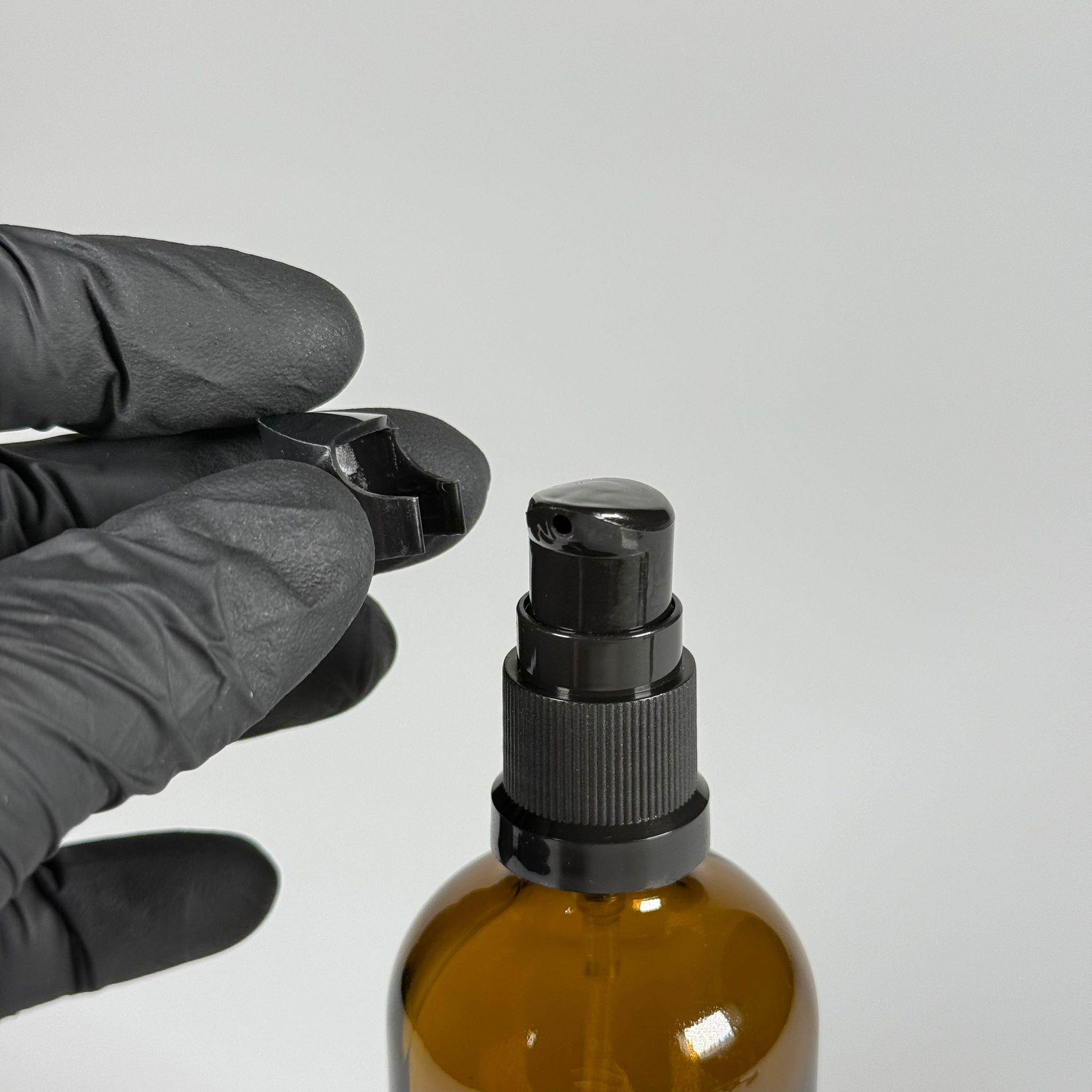 100 CC AMBER CAM ŞİŞE - SIZDIRMAZ ETEKLİ SİYAH LOSYON POMPALI TAKIM - 100 ML LOSYON ŞİŞESİ - YAĞ, KREM GİBİ YOĞUN KIVAMLI SIVILAR İÇİN CAM AMBALAJ