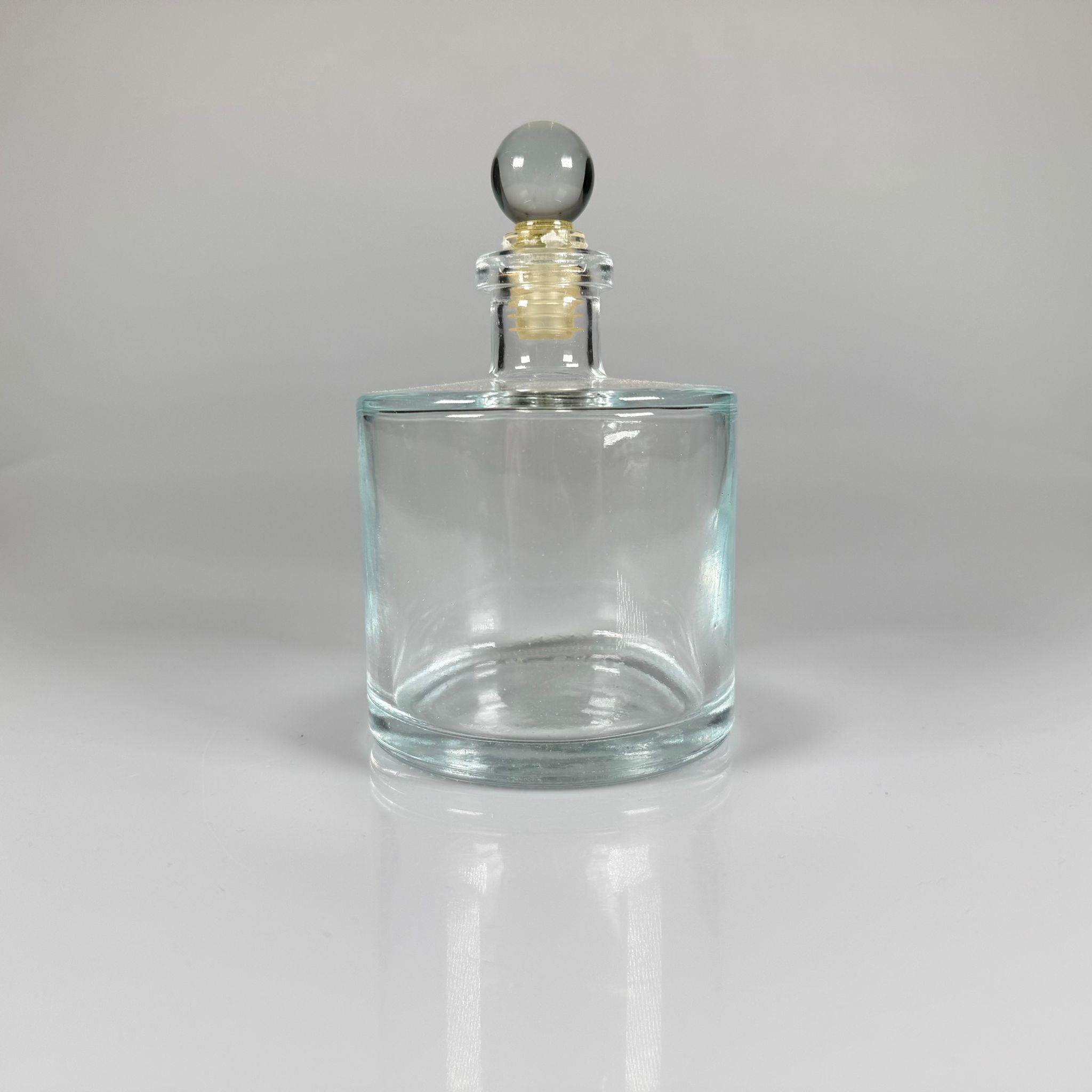 500 CC LÜX SİLİNDİR CAM ESANS ŞİŞESİ - 500 ML YUVARLAK ESANS - PARFÜMERİ ŞİŞESİ - CAM TIPALI TAKIM