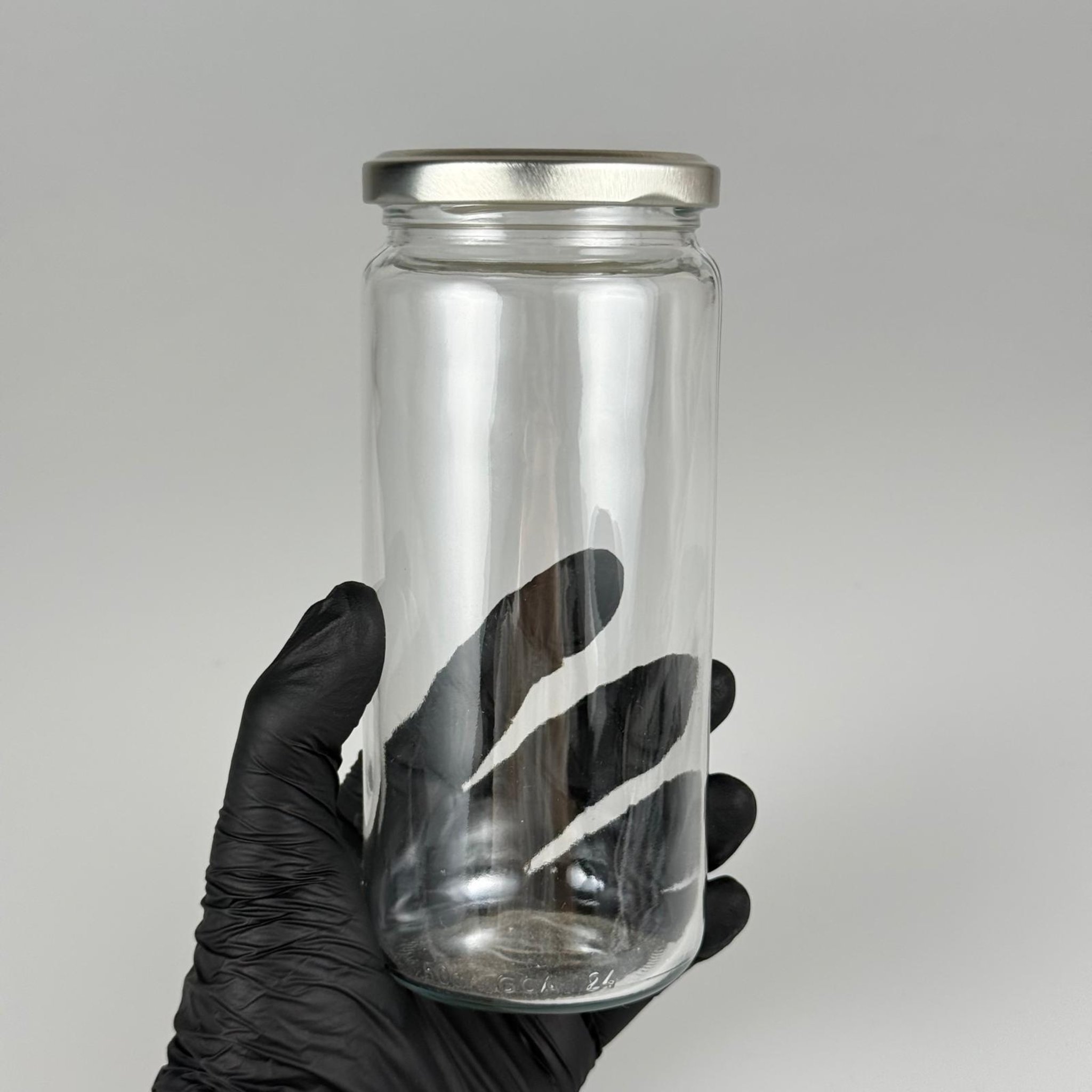 500 CC UZUN KAVANOZ - GÜMÜŞ METAL KAPAKLI - 500 ML BORU TİP CAM KAVANOZ