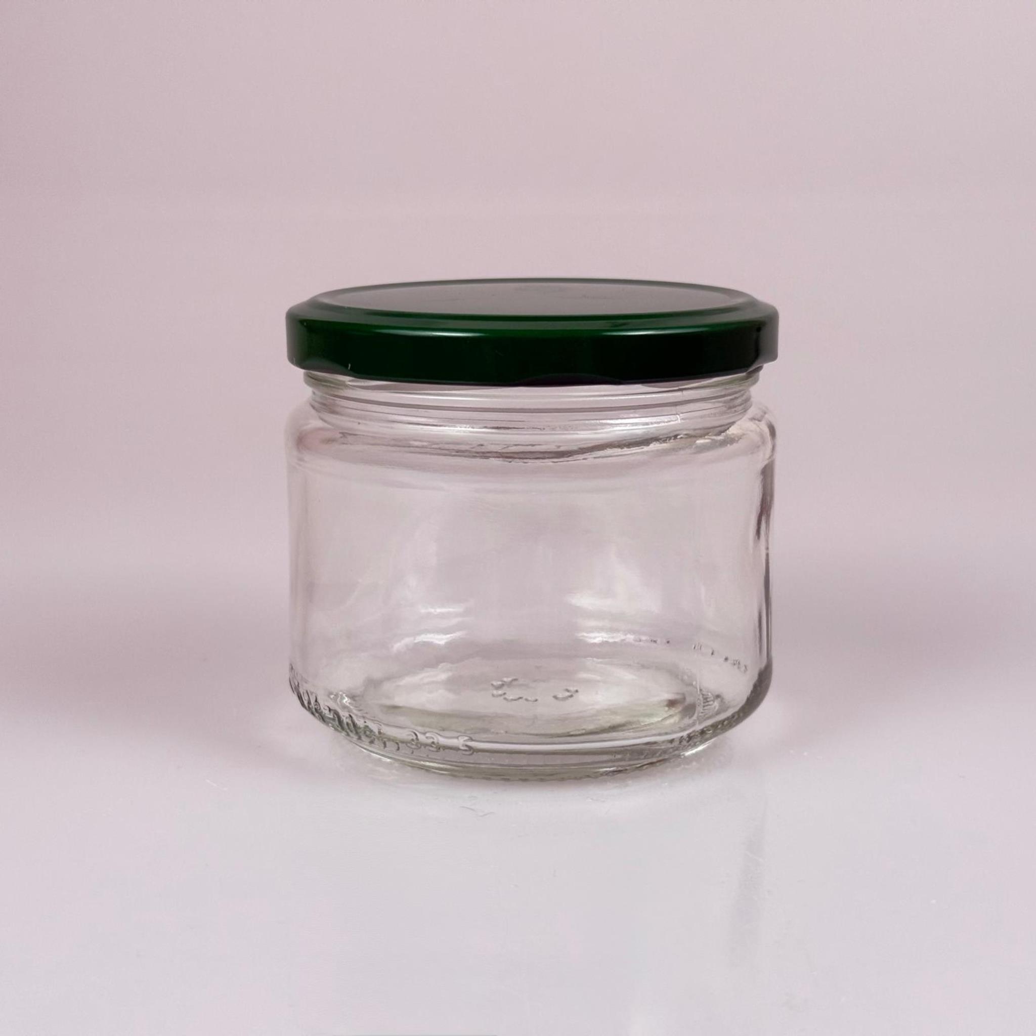 300 CC CAM KAVANOZ (SİLME HACİM 330 ML) - KOYU YEŞİL METAL KAPAKLI - 300 ML CAM KAVANOZ - MAGNOLİA KAVANOZU - PAŞABAHÇE