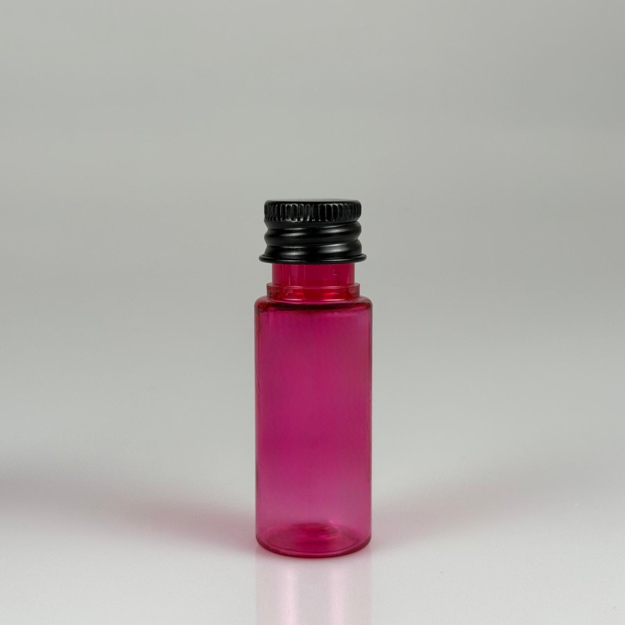 15 CC SİLİNDİR PEMBE PET ŞİŞE + KÖPÜK CONTALI SİYAH ALÜMİNYUM METAL KAPAKLI TAKIML - 15 ML PEMBE PET ŞİŞE