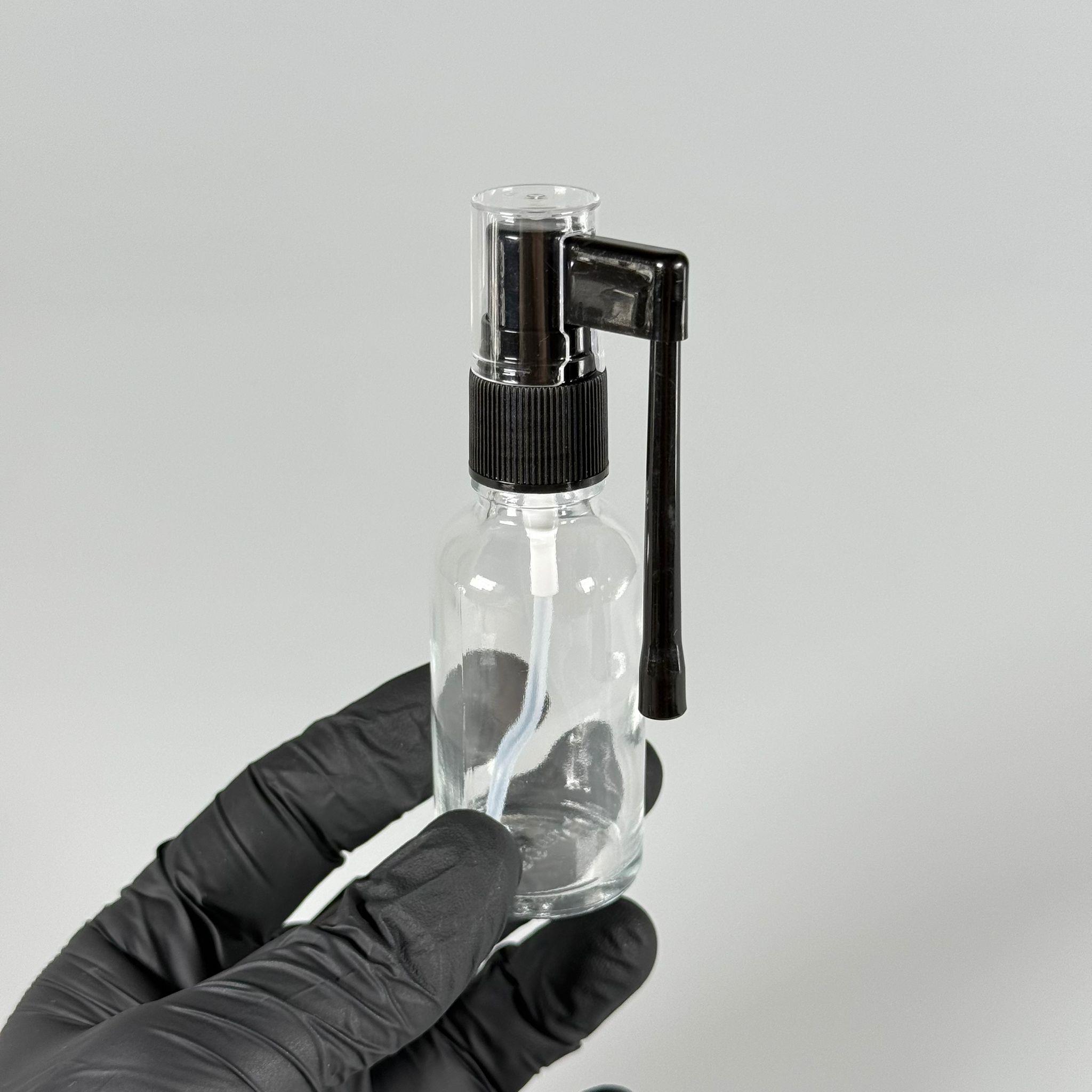 30 ml Farmasötik Plastik Uzun Nozullu Mist Oral Boğaz Spreyli Şeffaf Cam Şişe - 30 CC SİYAH ORAL BOĞAZ SPREYLİ CAM ŞİŞE