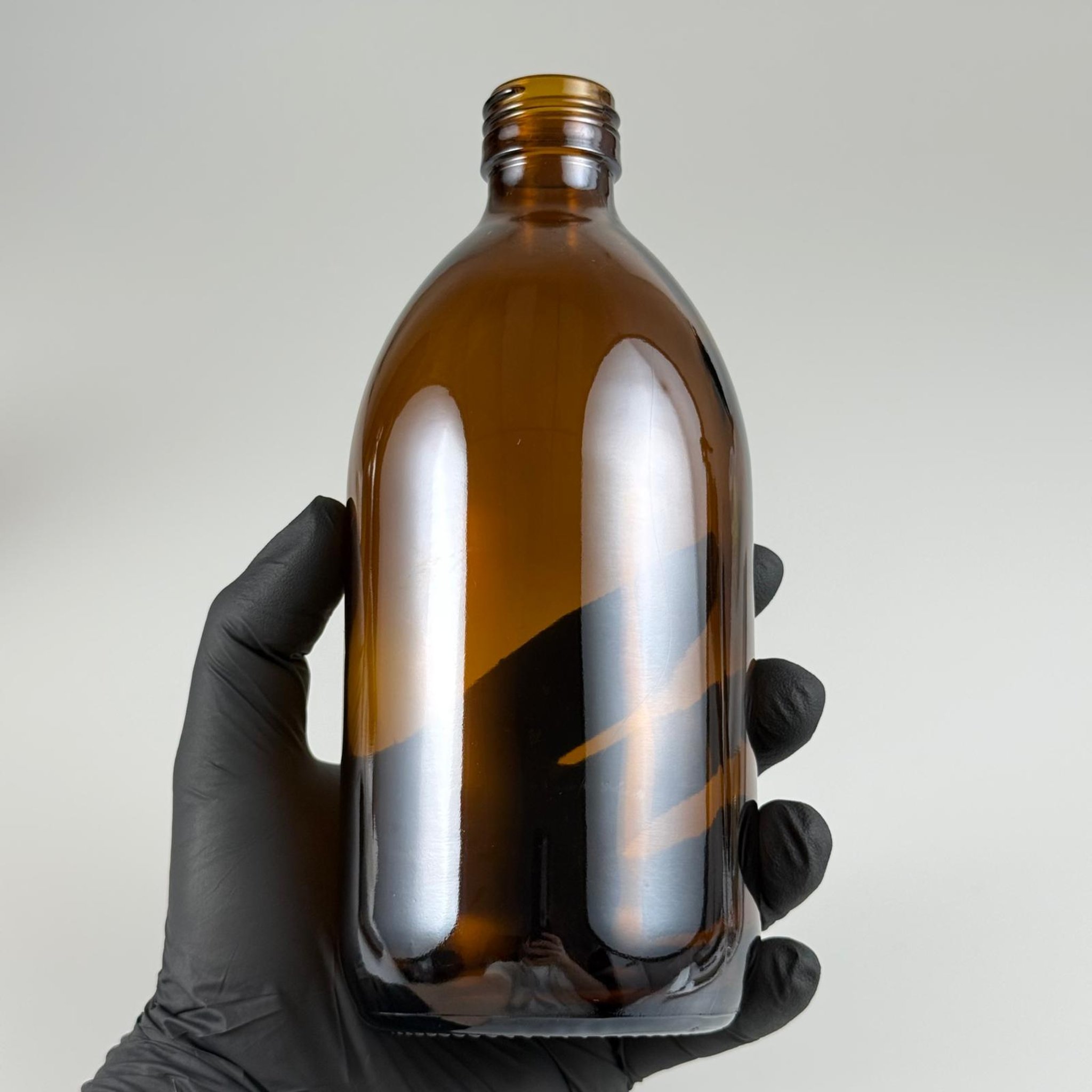 500 CC AMBER TOMBUL ÖZEL SERİ CAM ŞİŞE KAPAKSIZ (28 AĞIZ) - 500 ML CAM ECZA ŞİŞESİ - KAHVERENGİ