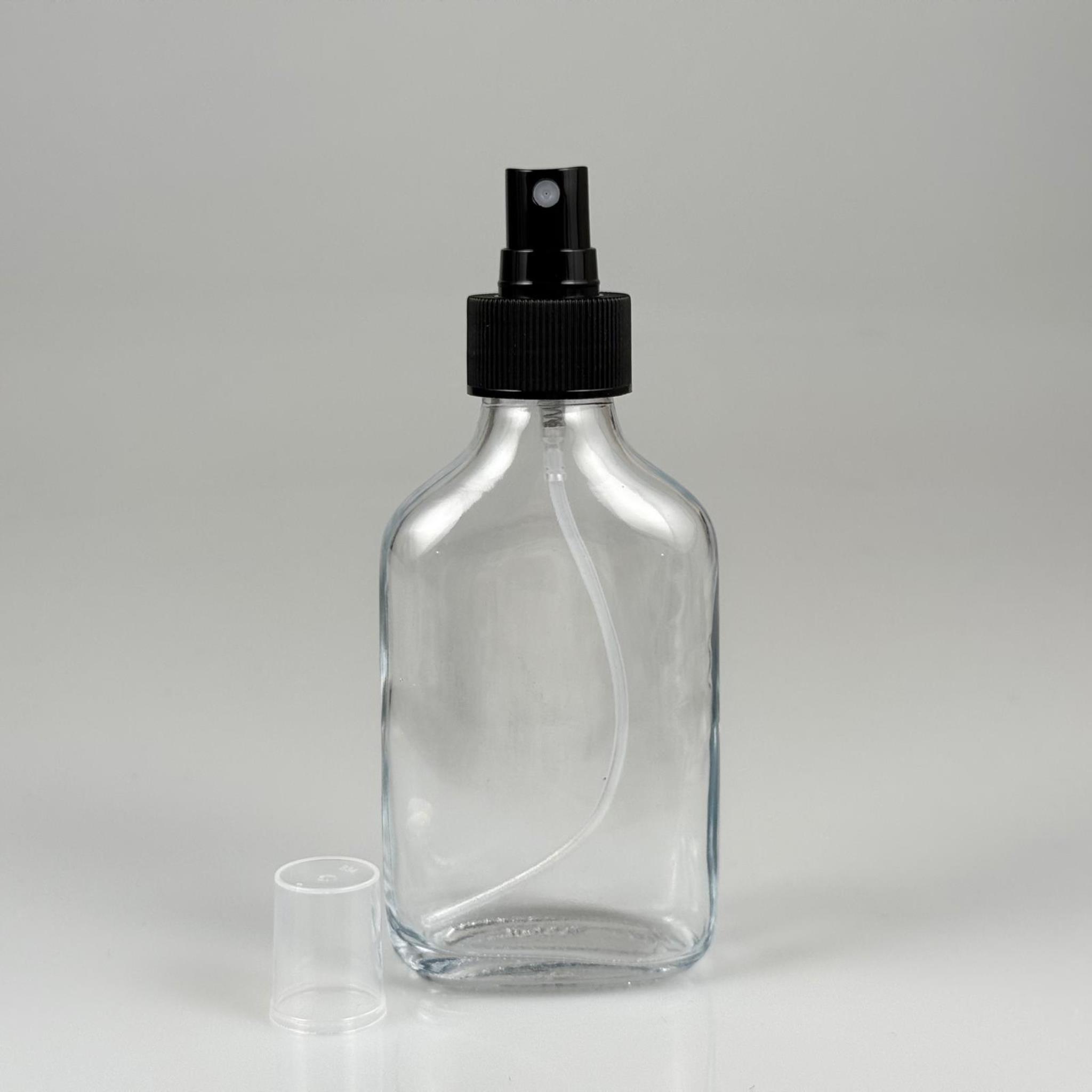 100 CC YASSI CAM ŞİŞE - SİYAH SPREYLİ - 100 ML FISFIS CAM ŞİŞE