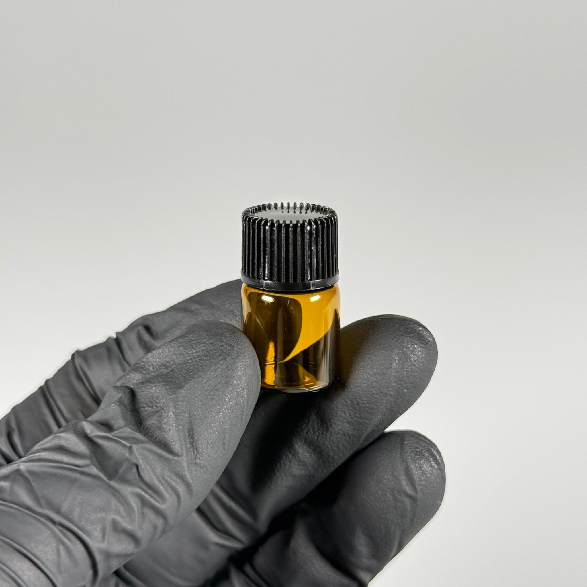 2 CC AMBER İNCE CAM ŞİŞE - SİYAH KAPAKLI + İÇTEN DAMLALIKLI - 2 ML CAM ŞİŞE