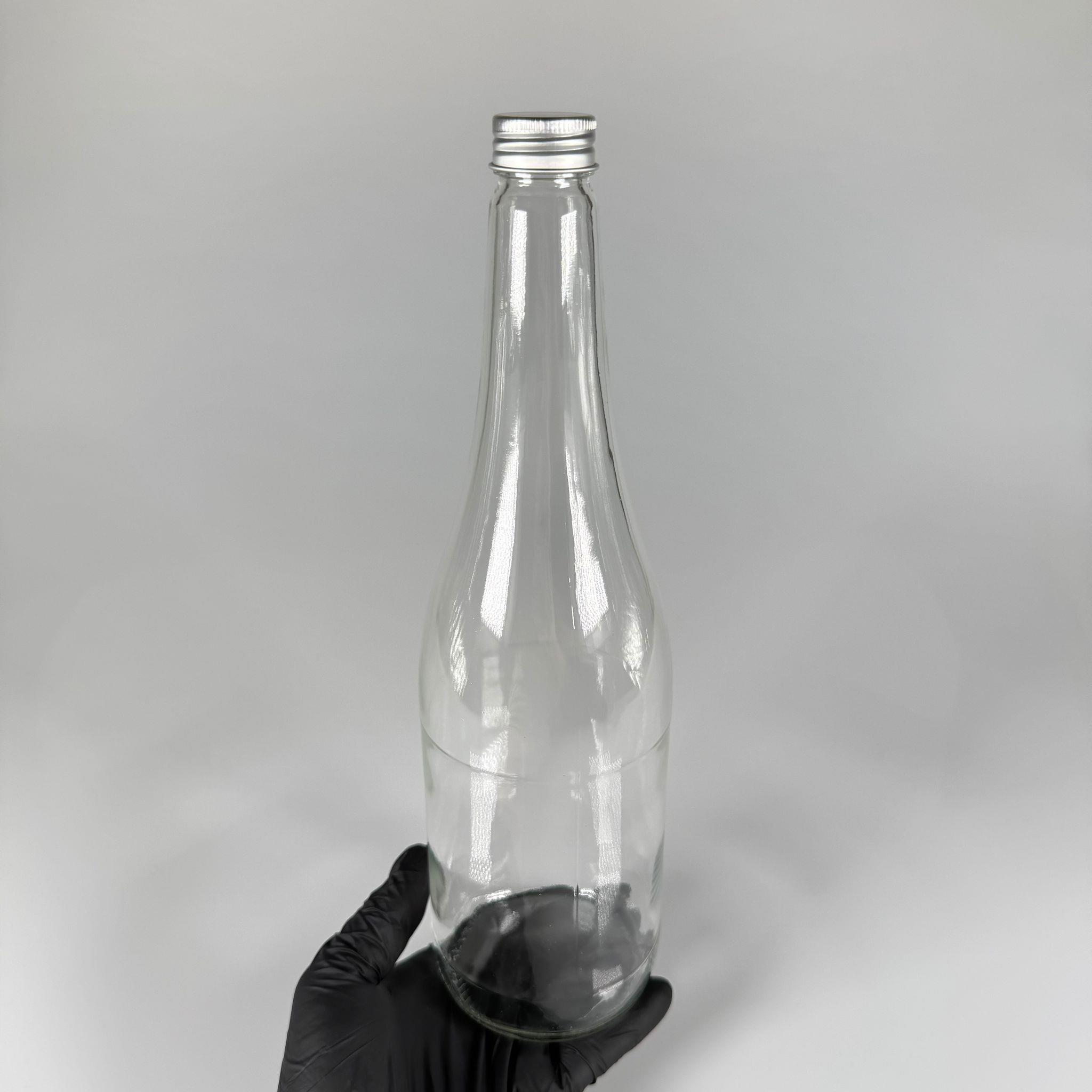 1000 ML LÜKS CAM SU ŞİŞESİ - 1000 CC BOŞ CAM SU ŞİŞELERİ - GÜMÜŞ ALÜMİNYUM METAL KAPAKLI (ELLE AÇILIP KAPANABİLİR) - RESTORAN, CAFE, OTEL VS İÇİN PREMİUM CAM ŞİŞE