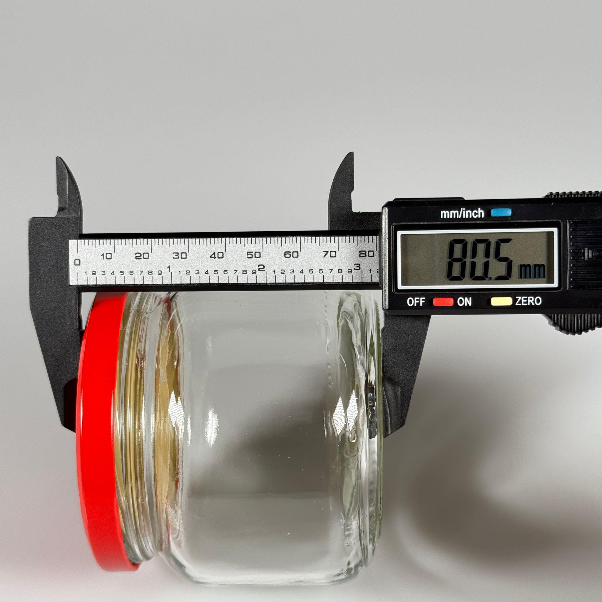 400 CC BASIK CAM KAVANOZ - KIRMIZI METAL KAPAKLI - 400 ML CAM KAVANOZ - KESTANE ŞEKERİ KAVANOZU