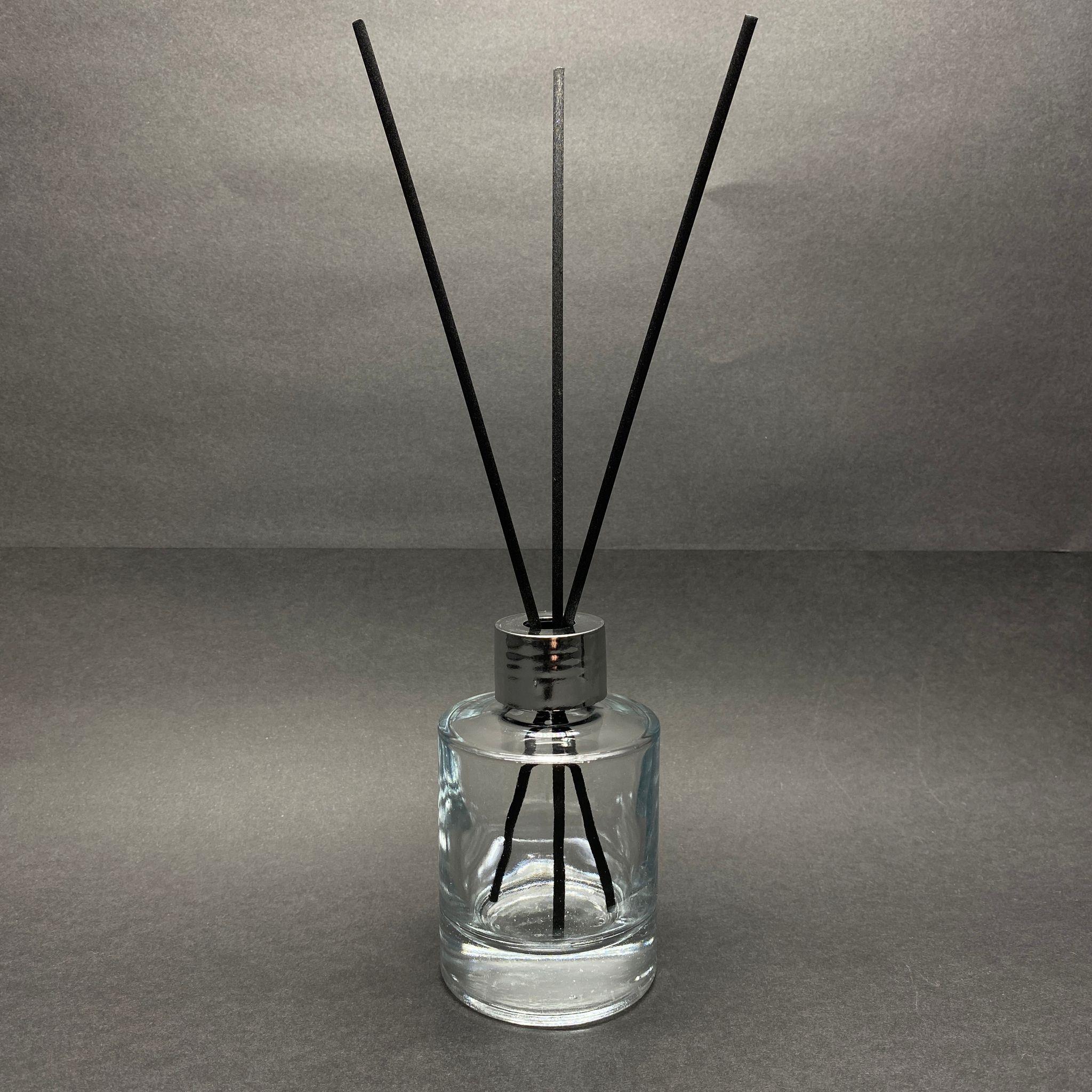 100 CC YUVARLAK BAMBU CAM BAMBU ODA KOKUSU ŞİŞESİ - 100 ML ÇUBUKLU SİLİNDİR BAMBU ODA KOKUSU ŞİŞESİ - DİFÜZÖR ŞİŞE- CAM ŞİŞE + GÜMÜŞ PLASTİK KAPAK + PLASTİK TIPA + 3 ADET FİBER SİYAH BAMBU ÇUBUK