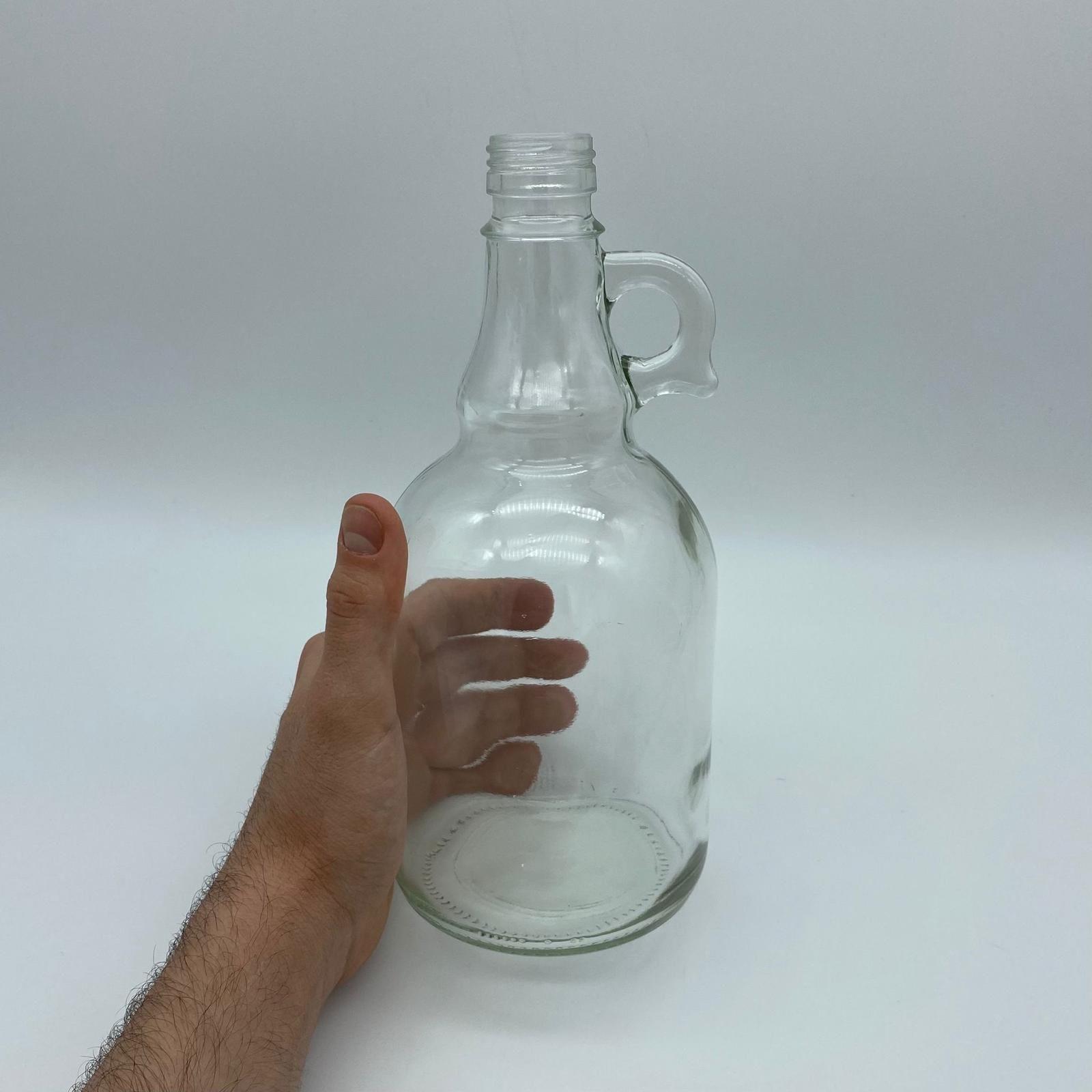 1000 CC ŞEFFAF CAM KULPLU GALON ŞİŞE KAPAKSIZ (31 AĞIZ) - 1000 ML KULPLU GALON - ŞİŞECAM ÜRÜN KODU: 190399