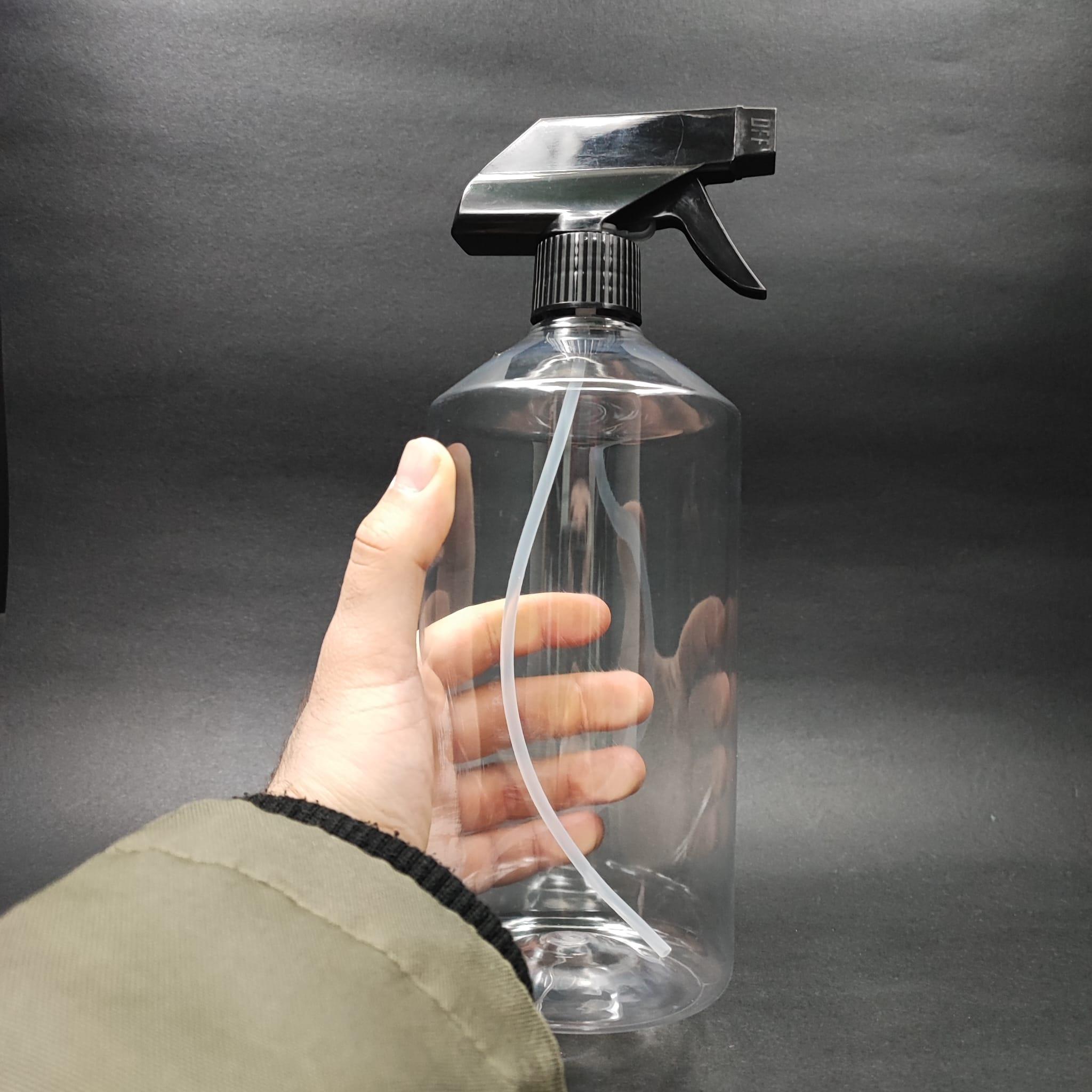 950 CC ŞEFFAF PET ŞİŞE - SİYAH TRİGER TETİK SPREYLİ - 950 ML OTO TEMİZLİK ÜRÜNLERİ İÇİN BOŞ SPREY ŞİŞE