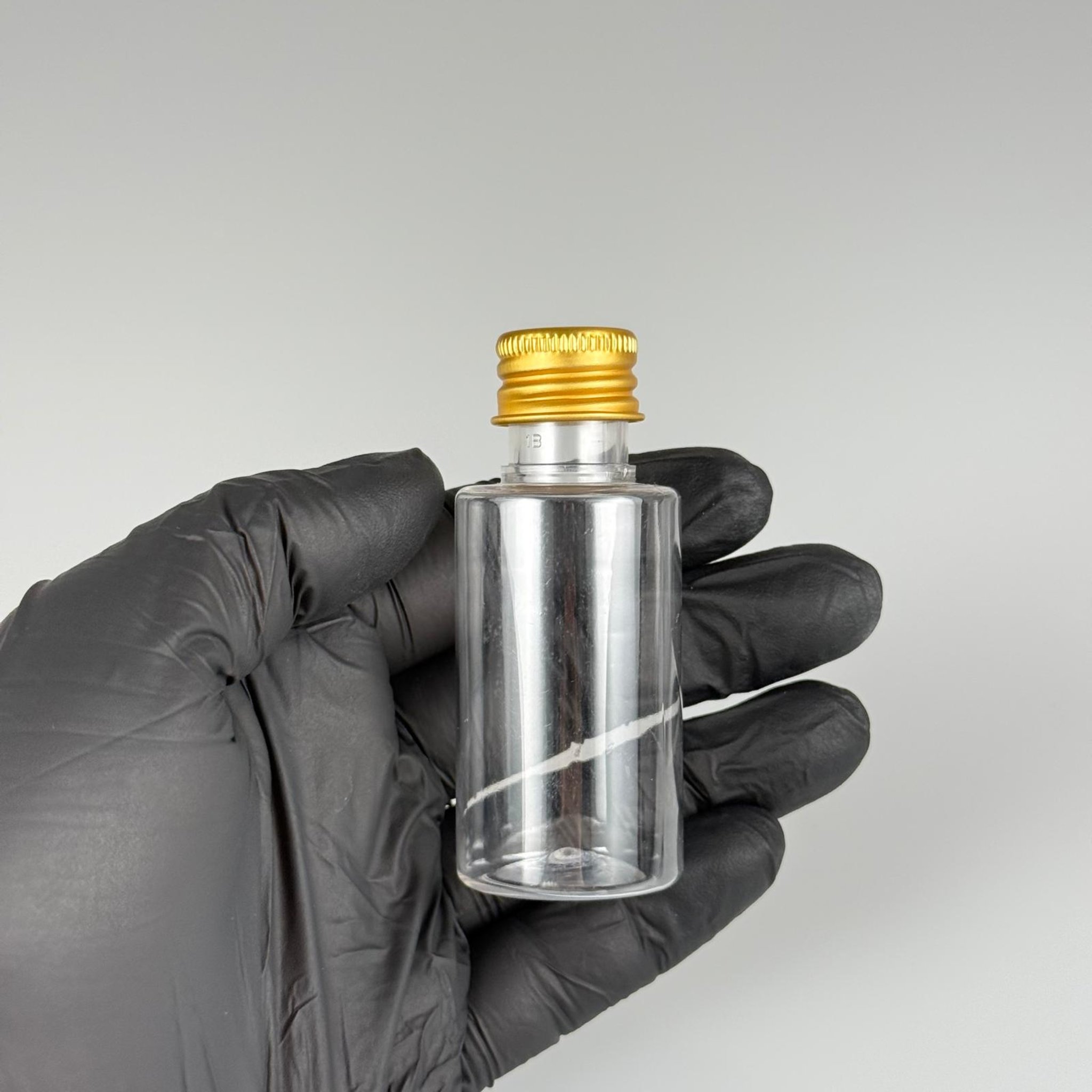 30 CC SİLİNDİR KISA MODEL PET ŞİŞE - KÖPÜK CONTALI GOLD ALÜMİNYUM METAL KAPAKLI + DAMLALIKLI KOLONYA TIPALII TAKIM - 30 ML ŞEFFAF PET ŞİŞE