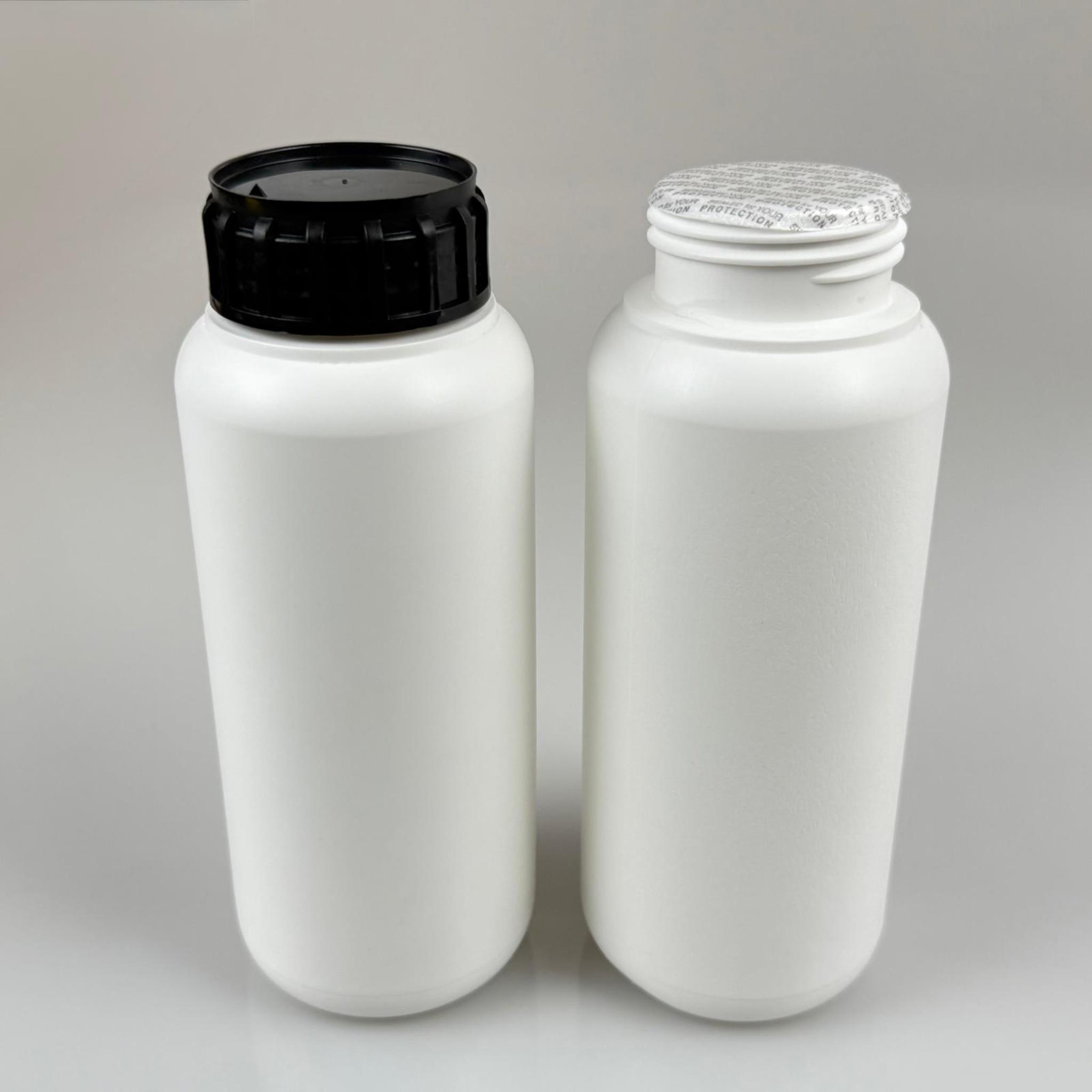 0,5 LT ZİRAİ İLAÇ BİDONU BEYAZ + SİYAH ALÜMİNYUM FOLYOLU İNDİKSİYON CONTA SK50 KAPAK + KENDİNDEN YAPIŞKANLI KÖPÜK CONTALI - 500 CC PE POLİETİLEN TARIM BİDON