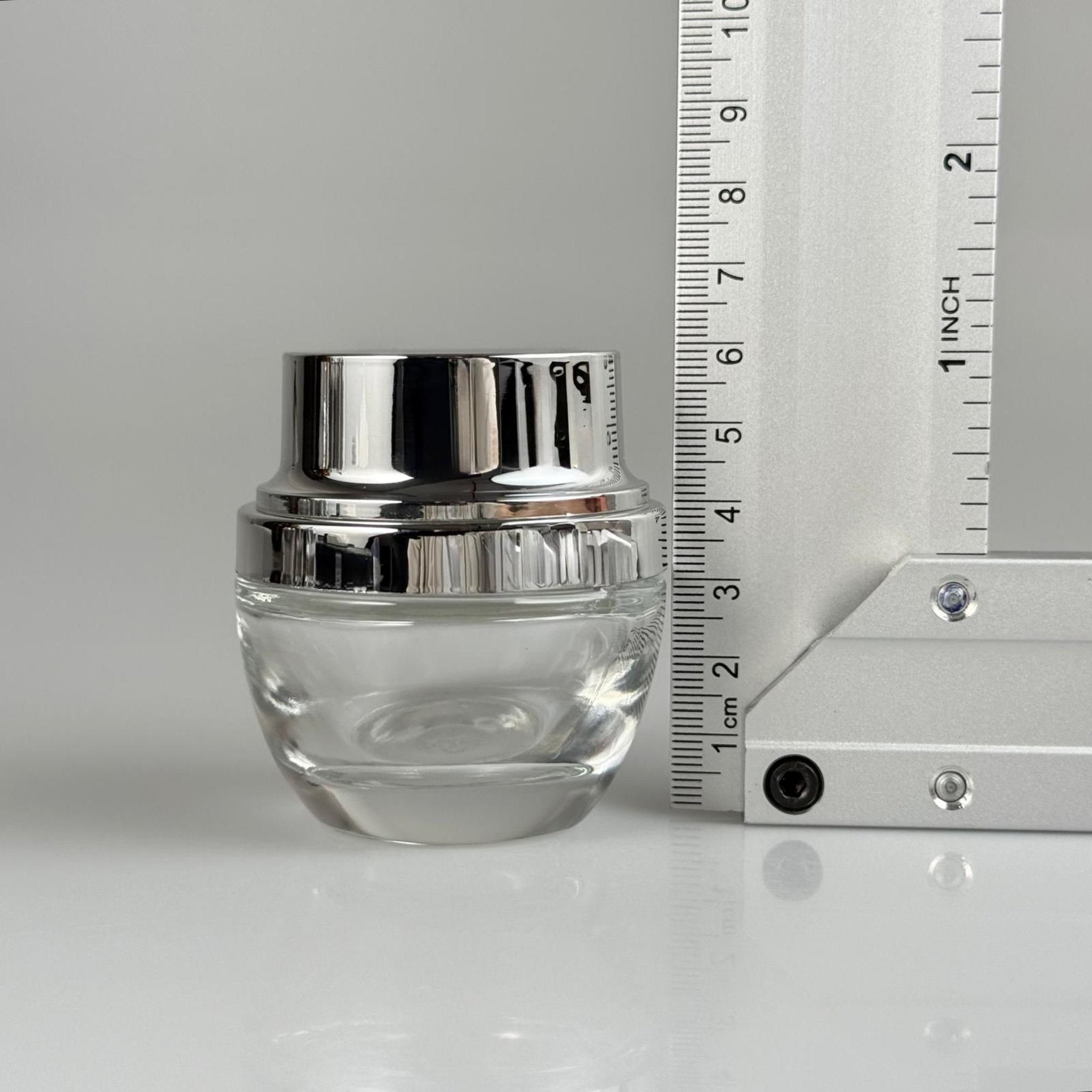 30 ML ROMA KAVANOZ - GÜMÜŞ METAL KAPAKLI TIPALI BOŞ LÜX TAKIM KREM KAVANOZU