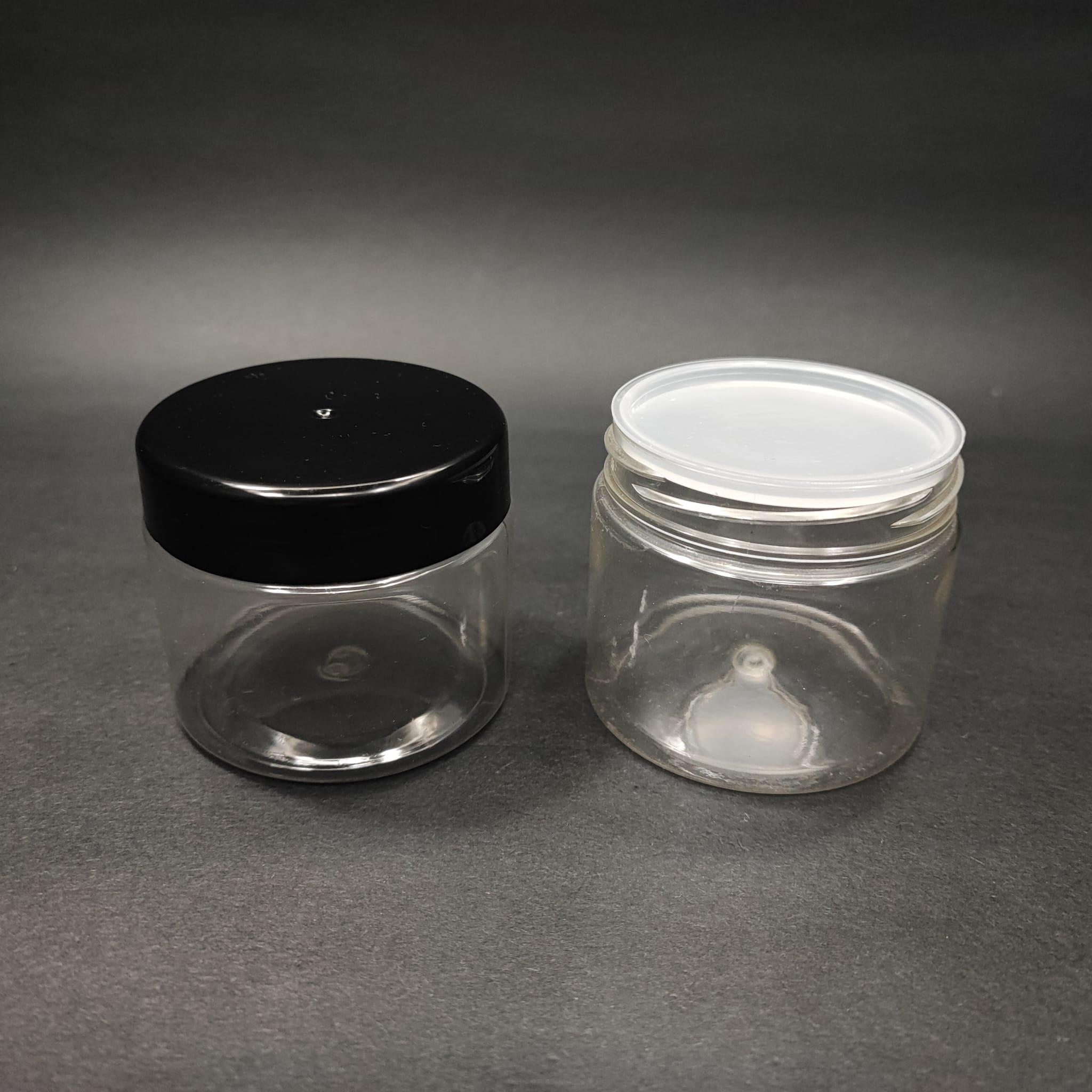 100 CC PET KAVANOZ- SİYAH KAPAKLI + İÇ TIPALI - 100 ML PLASTİK KAVANOZ - KREM KAVANOZU