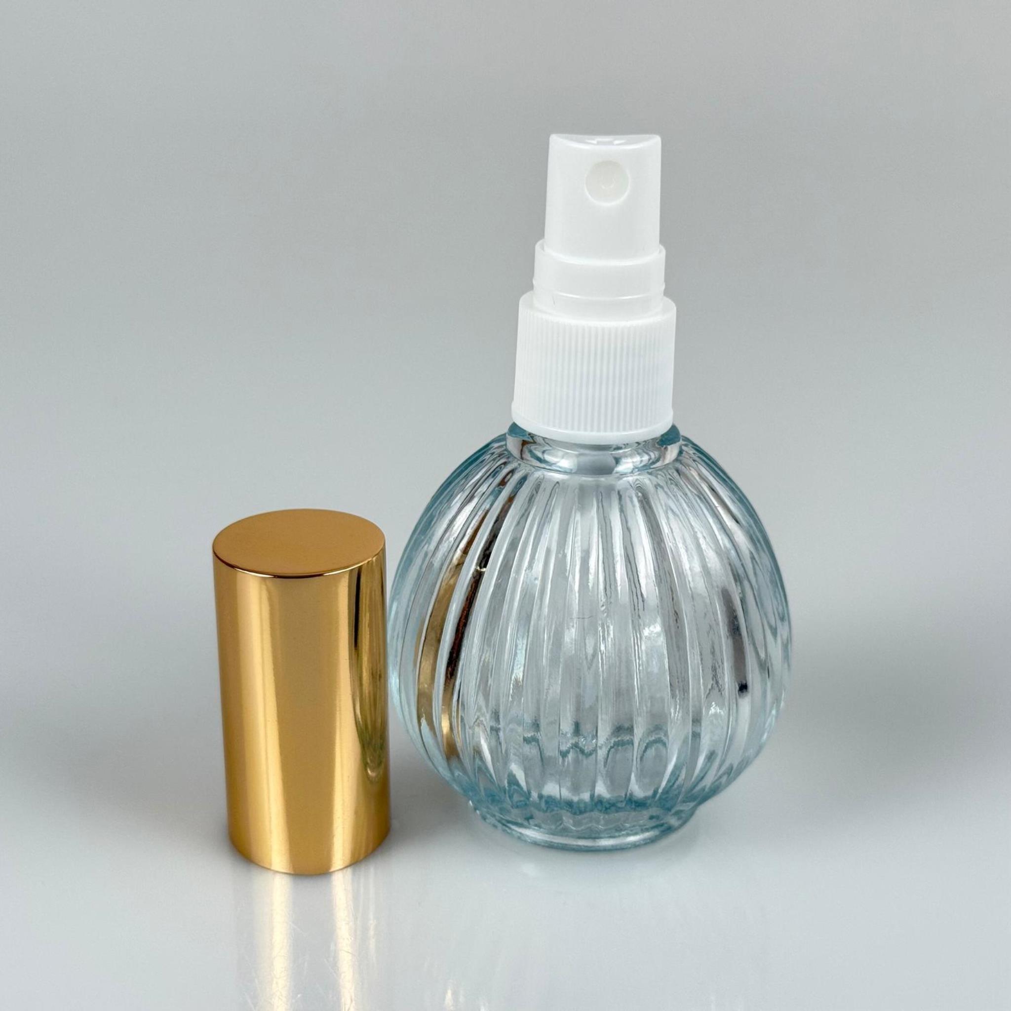 50 CC ÇİZGİLİ TOP CAM ŞİŞE + GOLD SPREY FISFIS - 50 ML HEDİYELİK CAM KOLONYA ŞİŞESİ - PARFÜM ESANS ŞİŞESİ - DÜĞÜN, NİŞAN, SÖZ, KINA, CENAZE, PROMOSYON, PARFÜM İÇİN HEDİYELİK KOLONYA ŞİŞELERİ