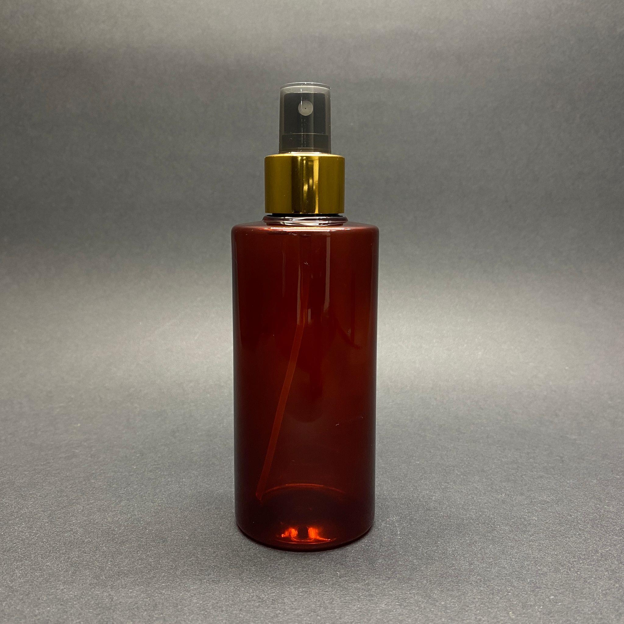 200 CC SİLİNDİR KESKİN KÜT MODEL SERT (25 GR) PET ŞİŞE - GOLD METALİK SPREYLİ - AĞIZ ÇAPI 24 MM - AMBER
