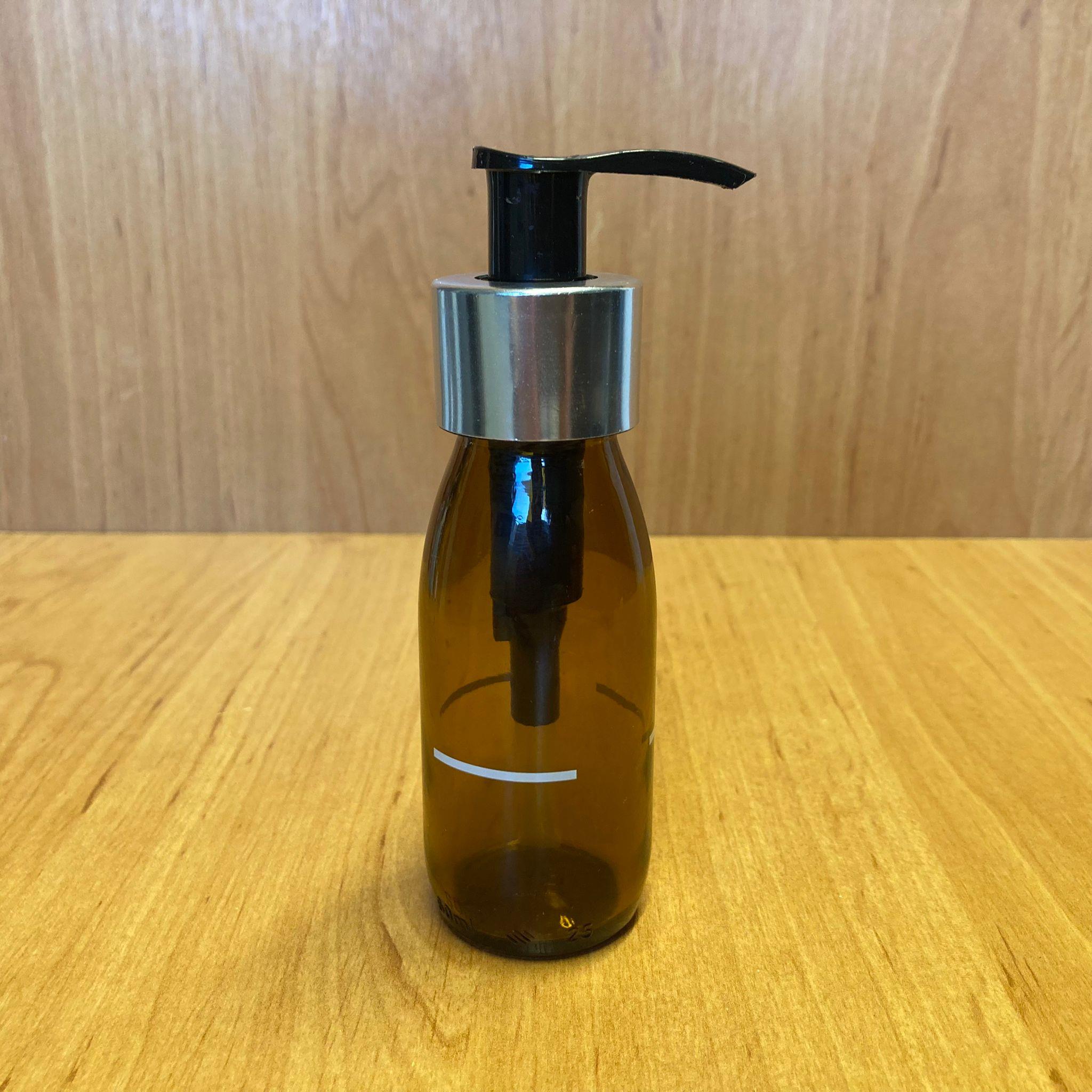 60 CC AMBER CAM ŞİŞE - GÜMÜŞ POMPALI - 60 ML KAHVERENGİ POMPALI ŞİŞE
