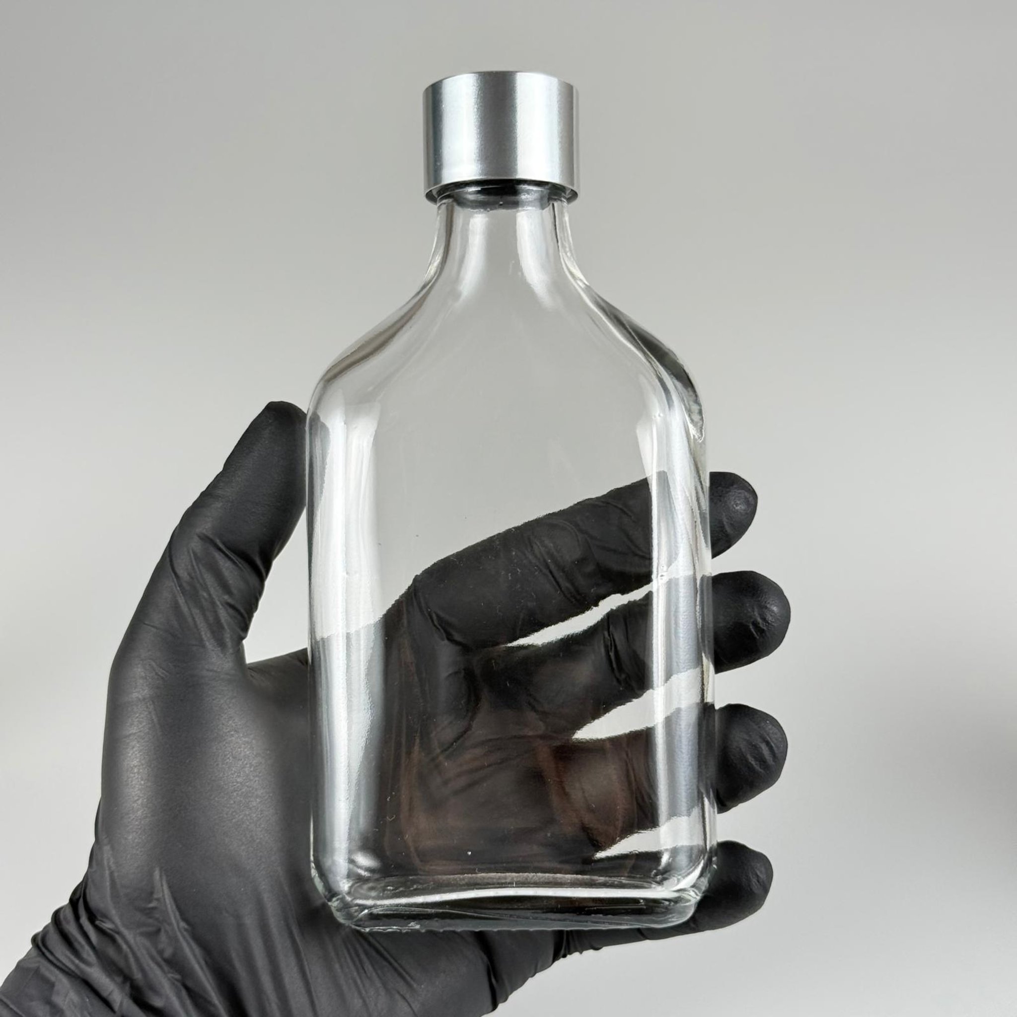 200 CC YASSI CAM COLD BREW ŞİŞE - SOĞUK KAHVE ŞİŞESİ -  ALÜMİNYUM KAPLAMALI GÜMÜŞ KAPAKLI + KÖR TIPALI TAKIM - 200 ML CAM ŞİŞE