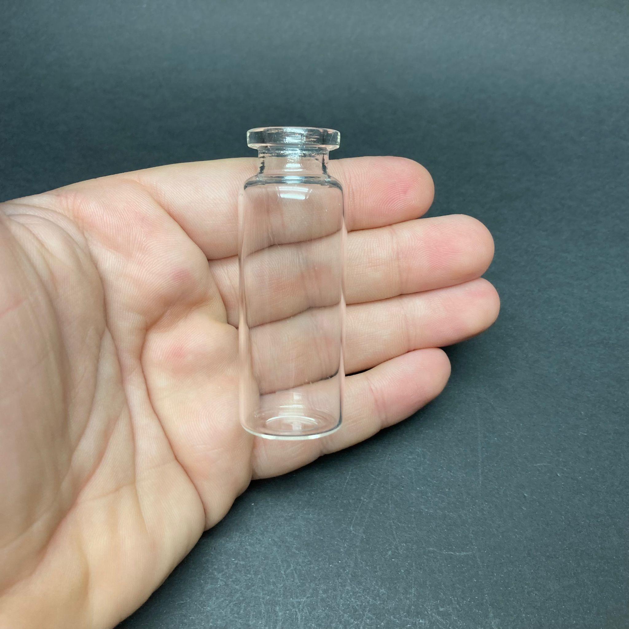 20 CC CAM ŞİŞE ŞEFFAF - ÇEKME CAM - ÜFLEME CAM - İNCE CAM FLAKON PENİSİLİN ŞİŞE - KAPAKSIZ - AĞIZ ÇAPI 20 MM