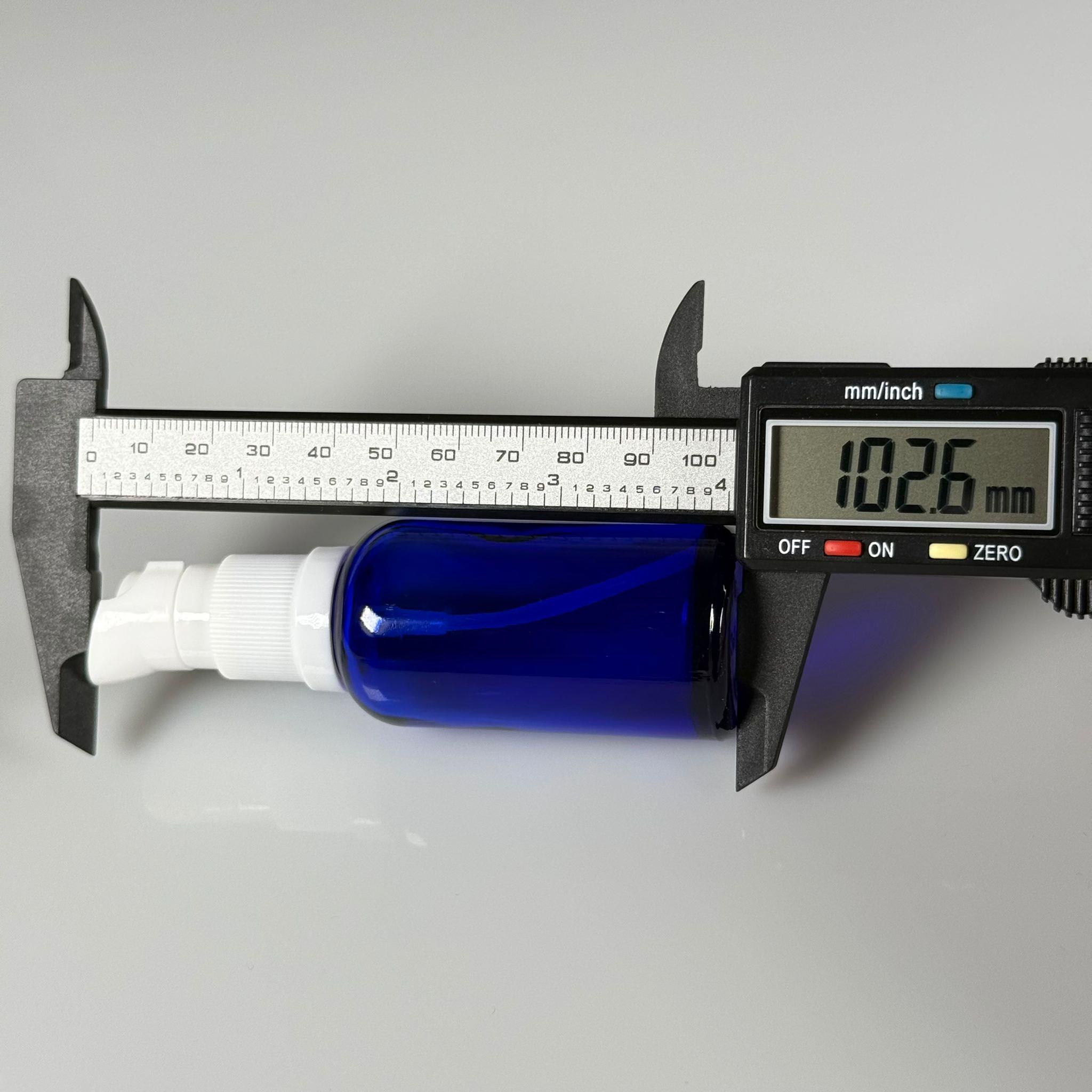 30 CC MAVİ CAM ŞİŞE - SIZDIRMAZ ETEKLİ BEYAZ LOSYON POMPALI TAKIM - 30 ML LOSYON ŞİŞESİ - YAĞ, KREM GİBİ YOĞUN KIVAMLI SIVILAR İÇİN CAM AMBALAJ