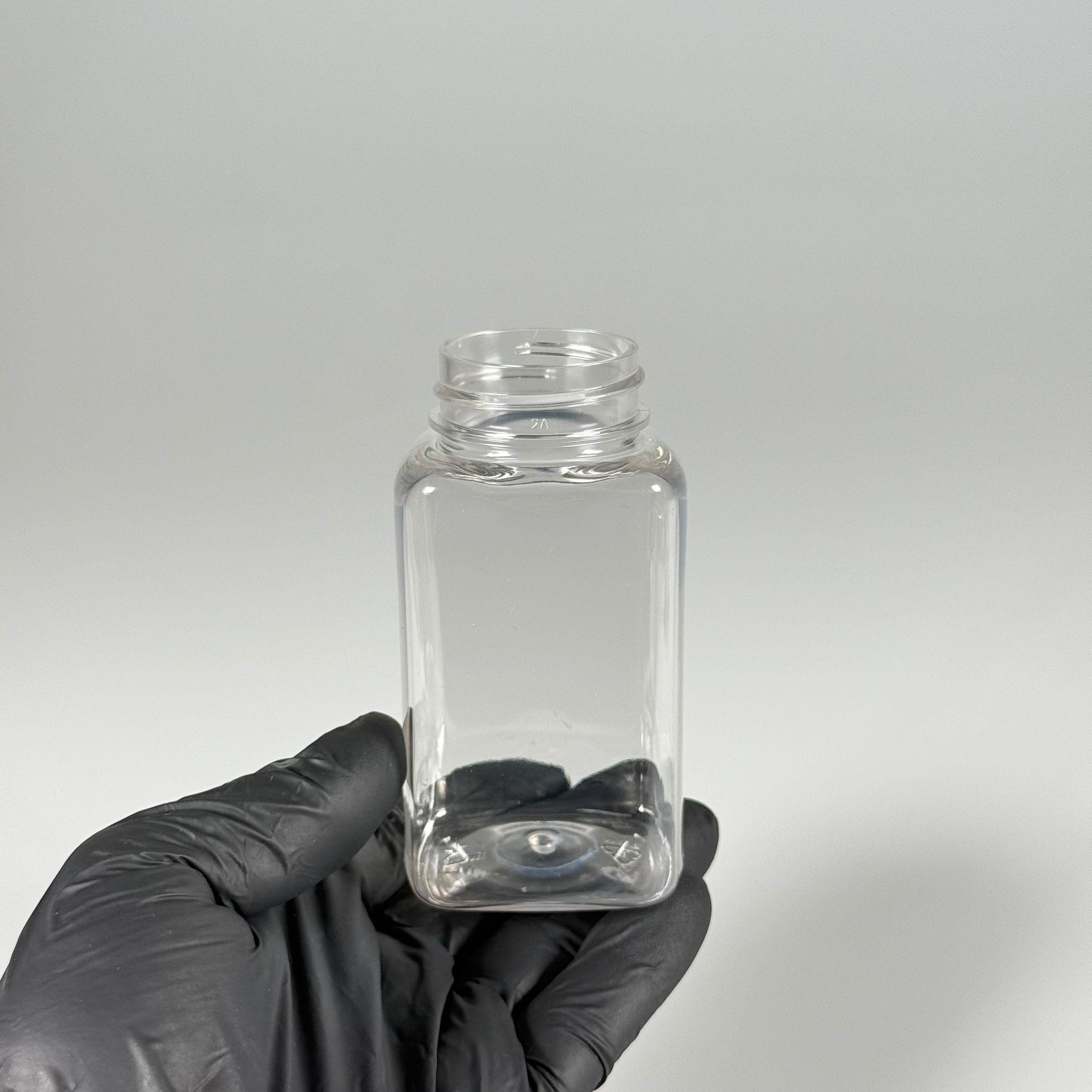 150 CC ŞEFFAF KARE PET TABLET ŞİŞESİ - 38 AĞIZ KAPAKSIZ - 150 ML KAPSÜL KUTUSU - İLAÇ ŞİŞESİ - MEDİKAL HAP ŞİŞESİ - FARMASÖTİK KAVANOZ