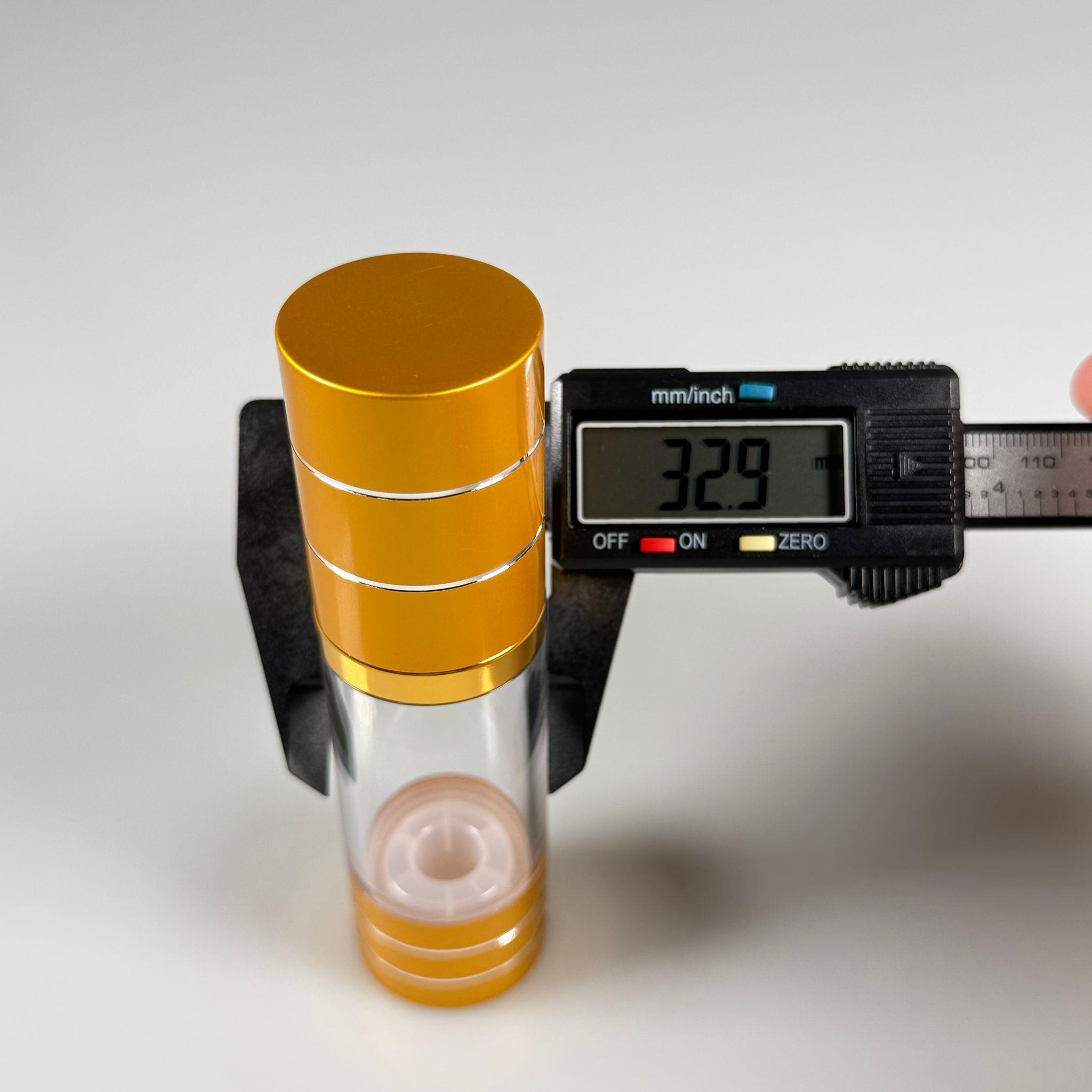 BOŞ KREM VE LOSYON ŞİŞESİ 30 ML BOŞ AİRLESS ŞİŞE - HAVASIZ POMPALI GOLD ÜSTÜ YALDIZLI AİRLESS ŞİŞE