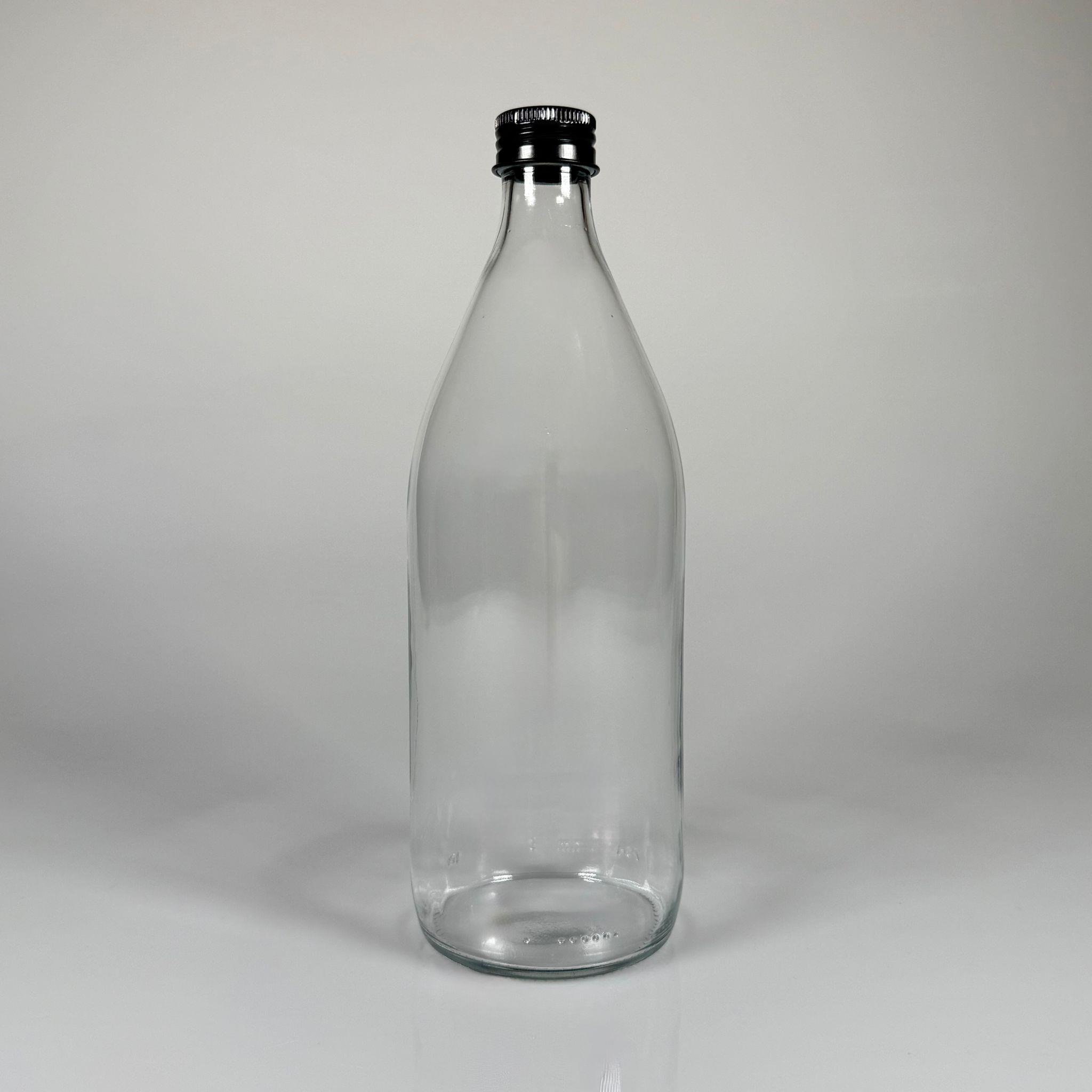 750 ML LÜKS CAM SU ŞİŞESİ - 750 CC BOŞ CAM SU ŞİŞELERİ - SİYAH ALÜMİNYUM METAL KAPAKLI (ELLE AÇILIP KAPANABİLİR) - RESTORAN, CAFE, OTEL VS İÇİN PREMİUM CAM ŞİŞE