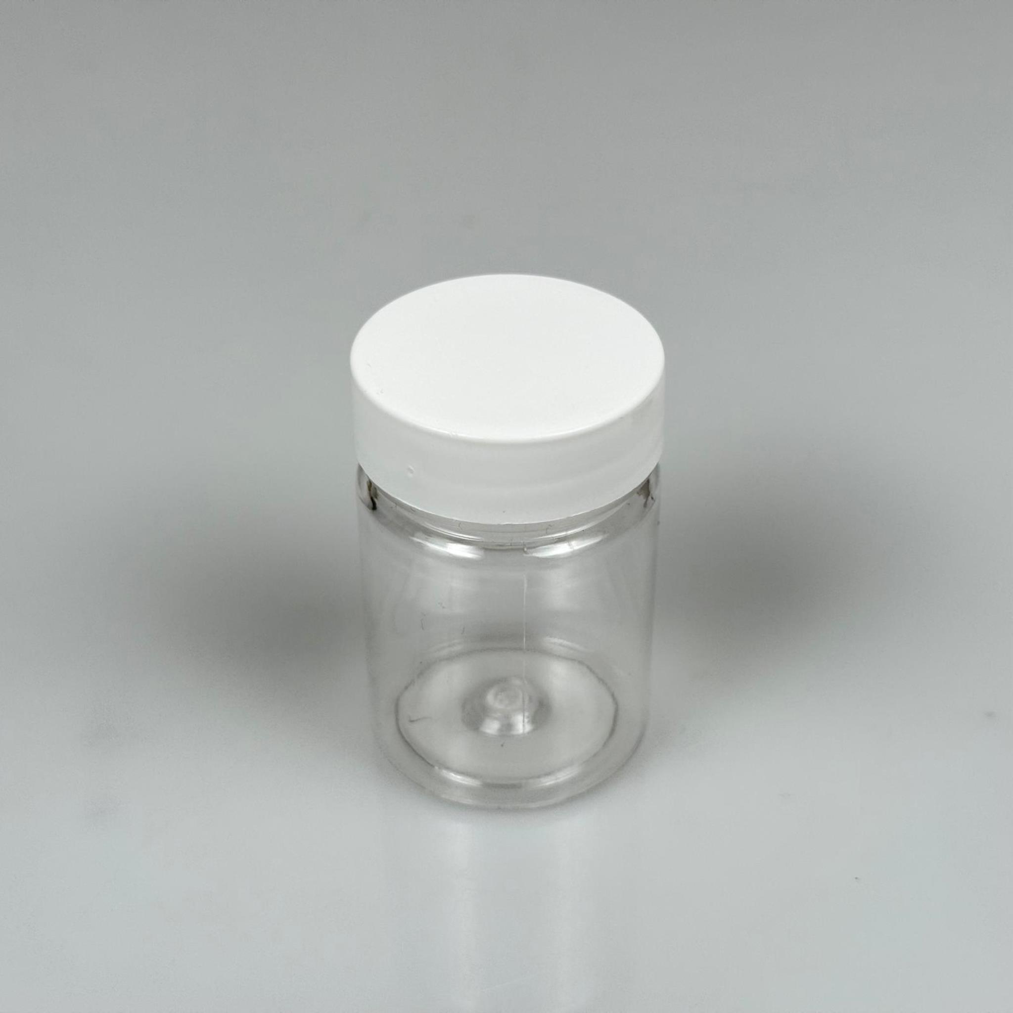 50 CC PET ŞİŞE GENİŞ AĞIZLI  - BEYAZ KAPAKLI  - 50 ML PLASTİK NUMUNE KAVANOZU, MİNİ TABLET KAVANOZU