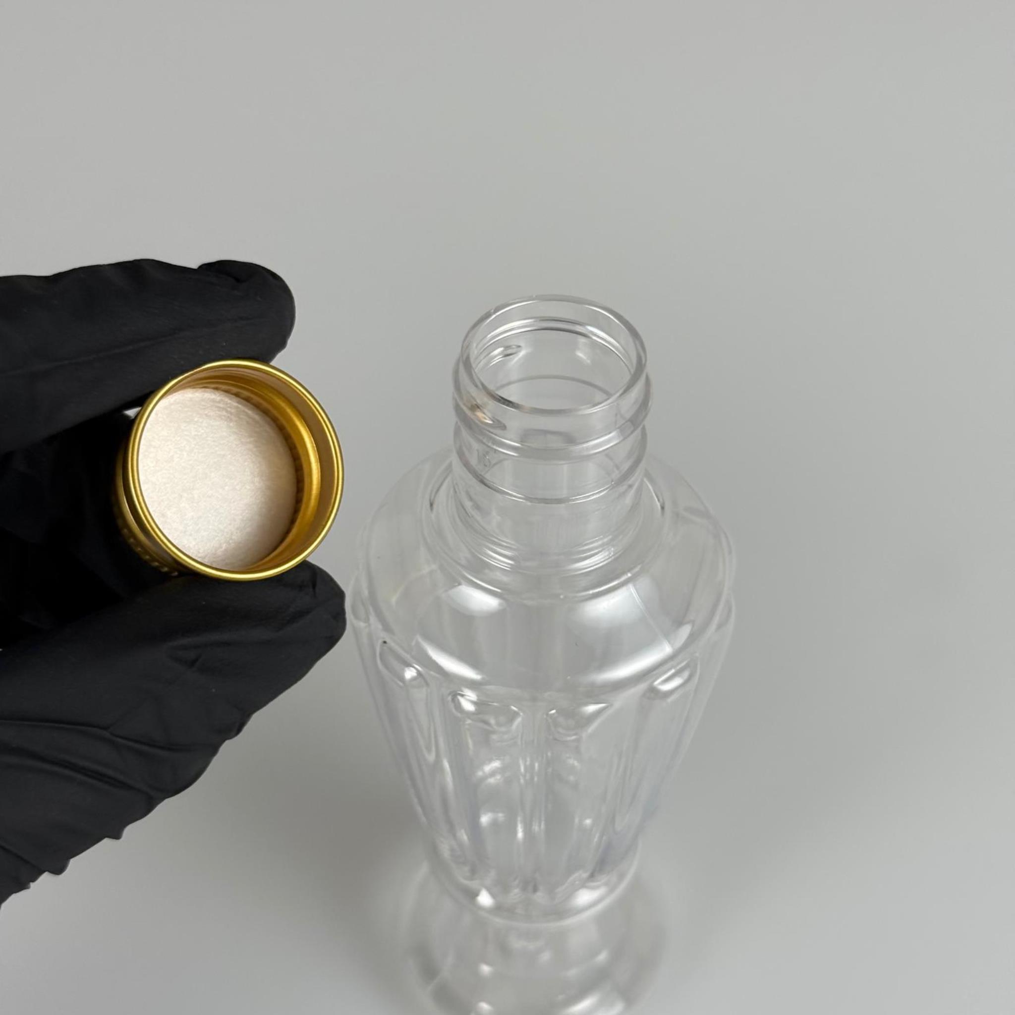 100 CC CAMPET VAZO HÜRREM ŞİŞE (24 AĞIZ) + KÖPÜK CONTALI GOLD METAL ALÜMİNYUM KAPAKLI TAKIM - 100 ML KAPAKLI PLASTİK ŞİŞELER