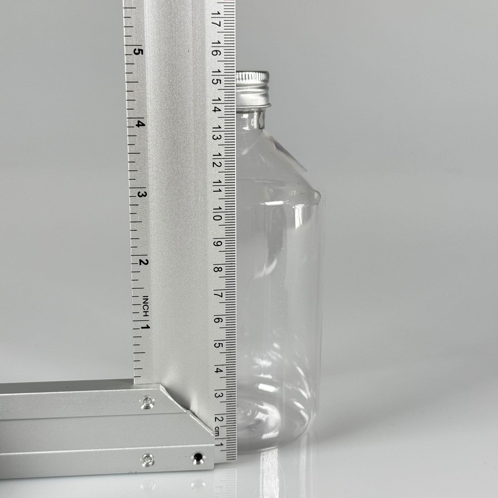 500 CC KÜT BOYUNLU ŞEFFAF PET ŞİŞE - GÜMÜŞ METAL ALÜMİNYUM KAPAKLI - 500 ML KALIN (30 gr) PET ŞİŞE