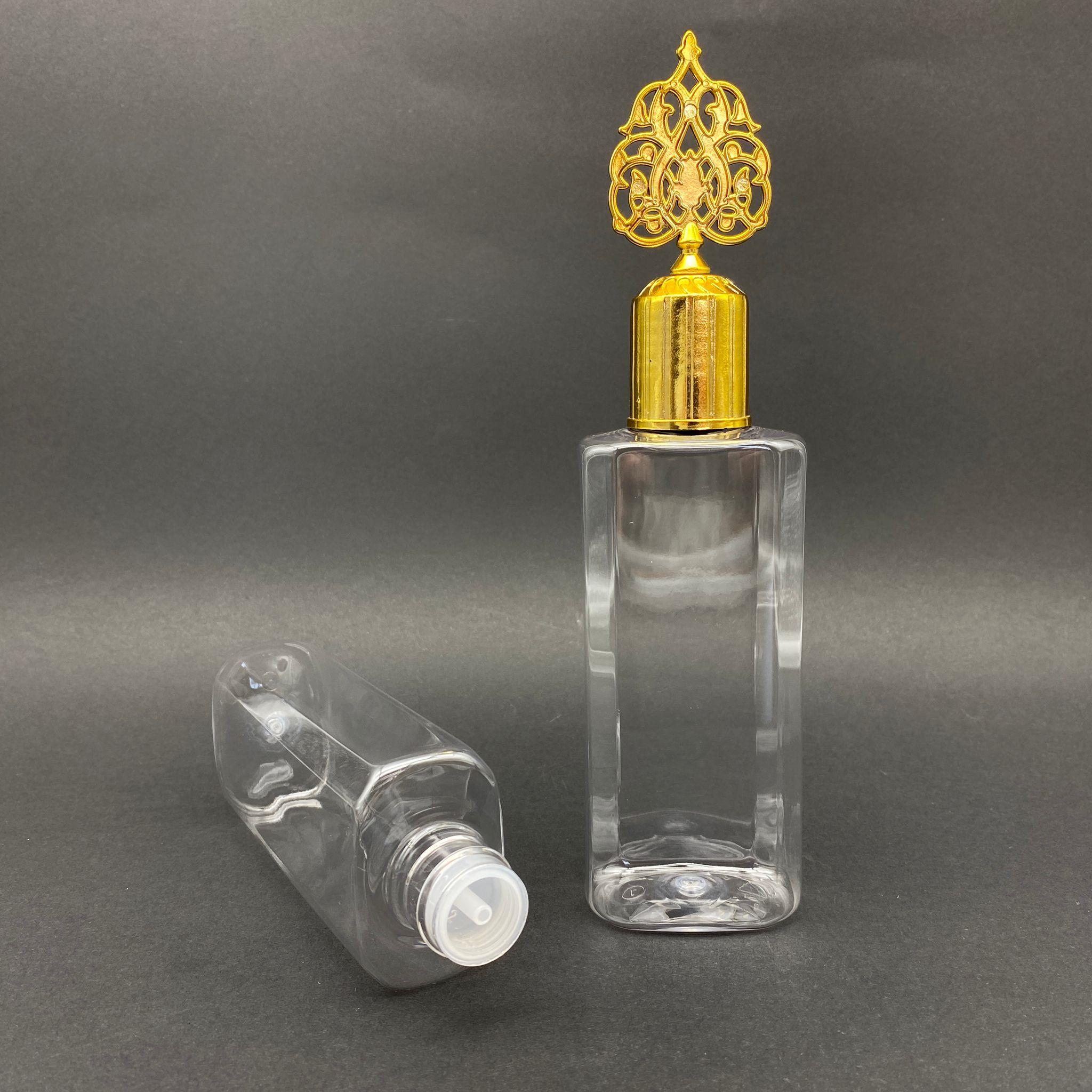 200 CC YASSI PET ŞİŞE - GOLD OSMANLI KAPAKLI - KOLONYA TIPALI - 200 ML PLASTİK KOLONYA ŞİŞESİ